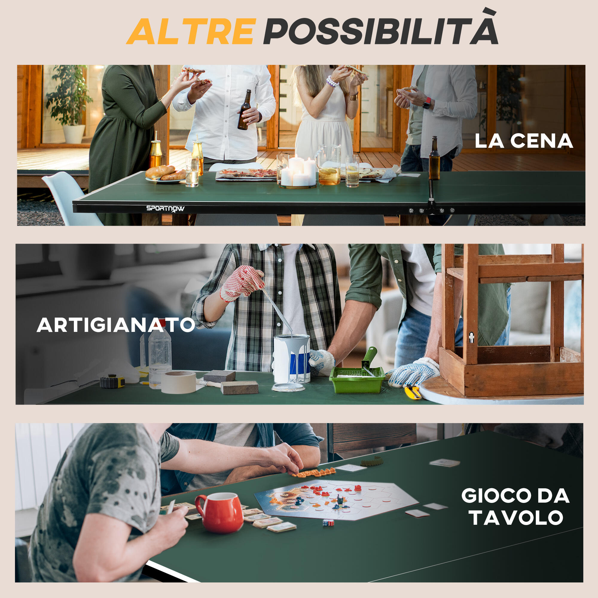 SPORTNOW Tavolo da Ping Pong Pieghevole con Ruote, Racchette, Palline e Rete 7/7