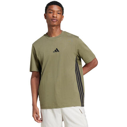 T-shirt pour homme adidas, 100% coton, 3 bandes, coupe standard, manches courtes