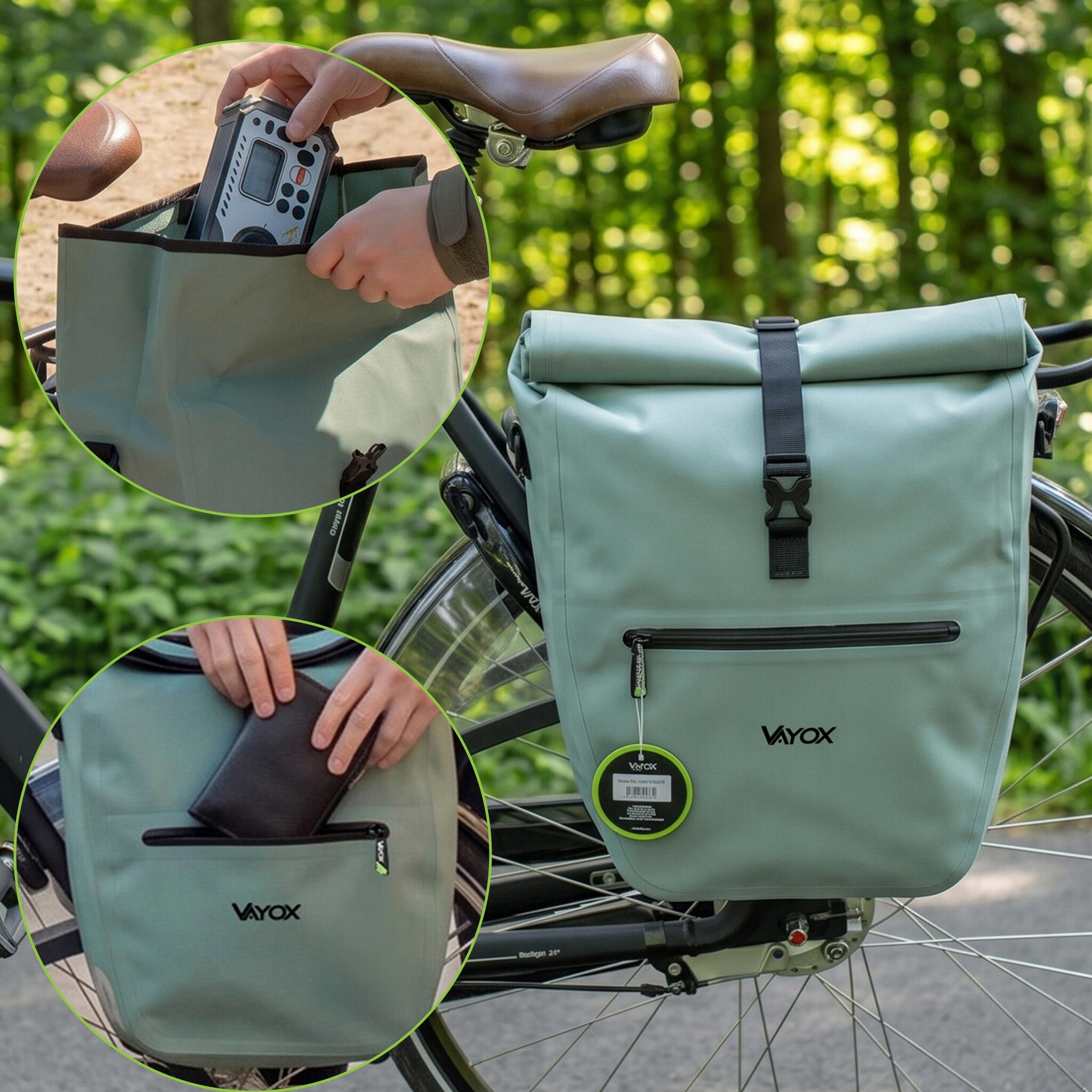 Alforge de bicicleta para porta-bagagens VAYOX VA0445 lateral impermeável 25L 2/8
