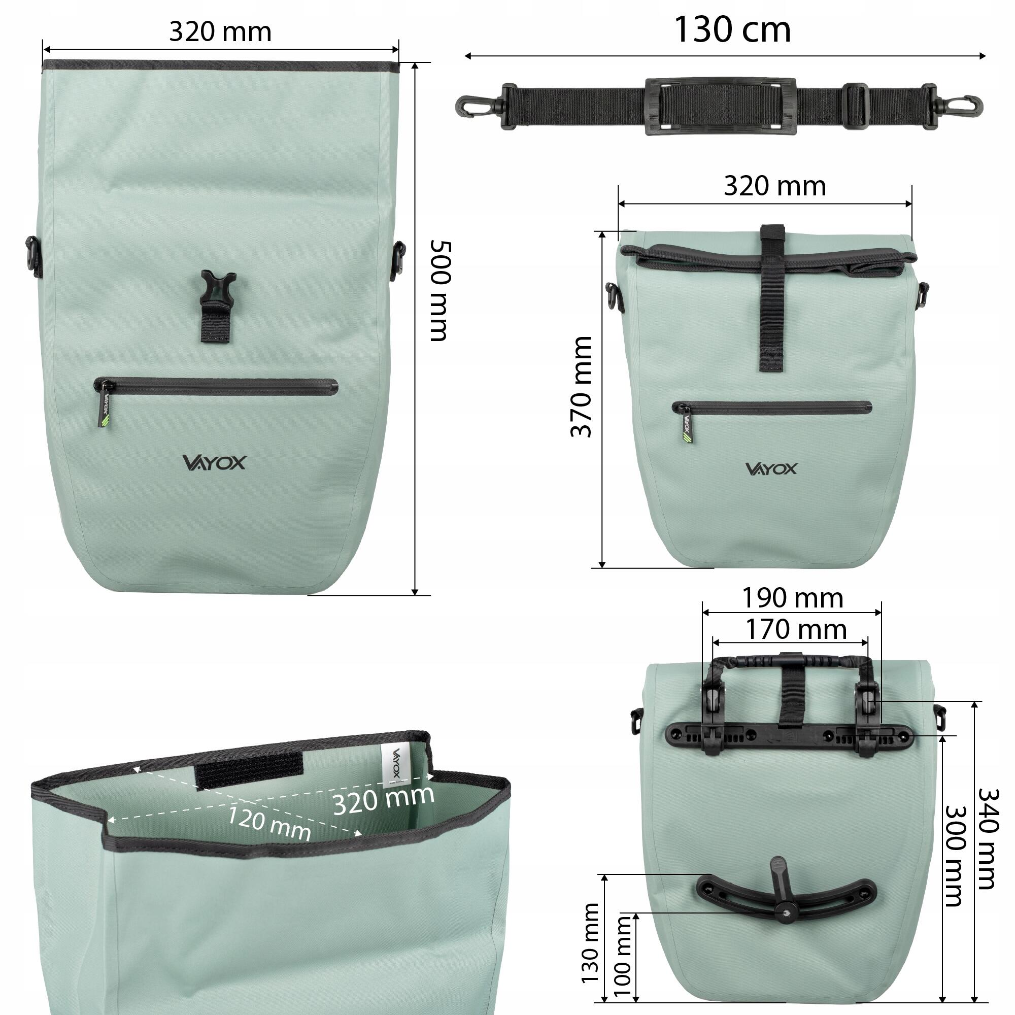 Alforge de bicicleta para porta-bagagens VAYOX VA0445 lateral impermeável 25L 5/8
