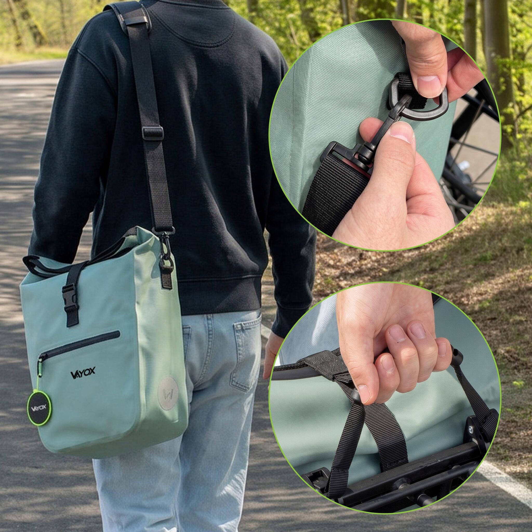 Alforge de bicicleta para porta-bagagens VAYOX VA0445 lateral impermeável 25L 6/8