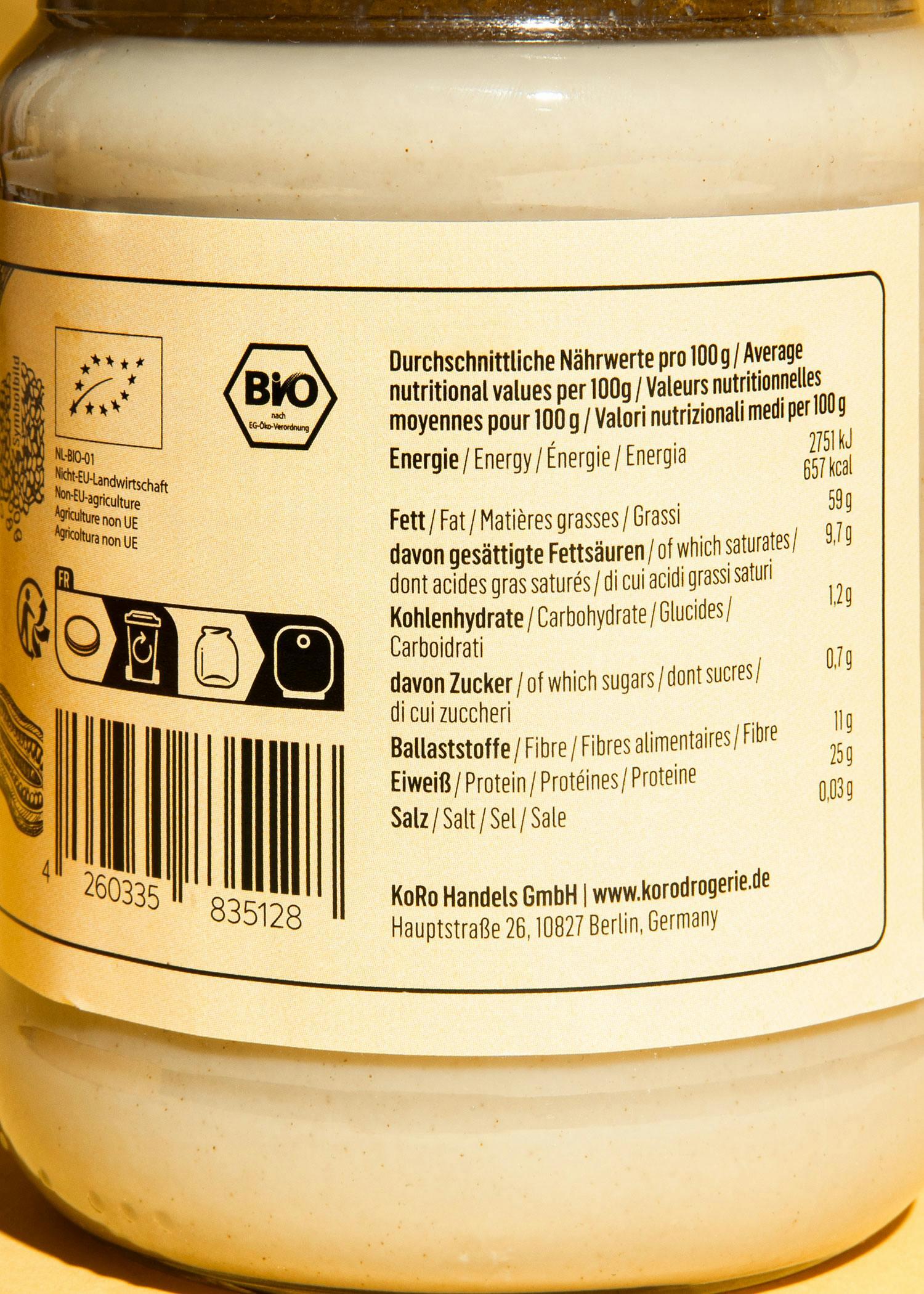 Purée de sésame blanc (tahini) bio 6 x 500 g 5/7