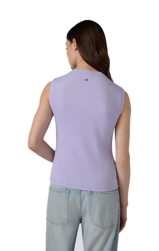 Canotta donna Champion Icons Smanicata in tessuto a costina Viola S 2/2