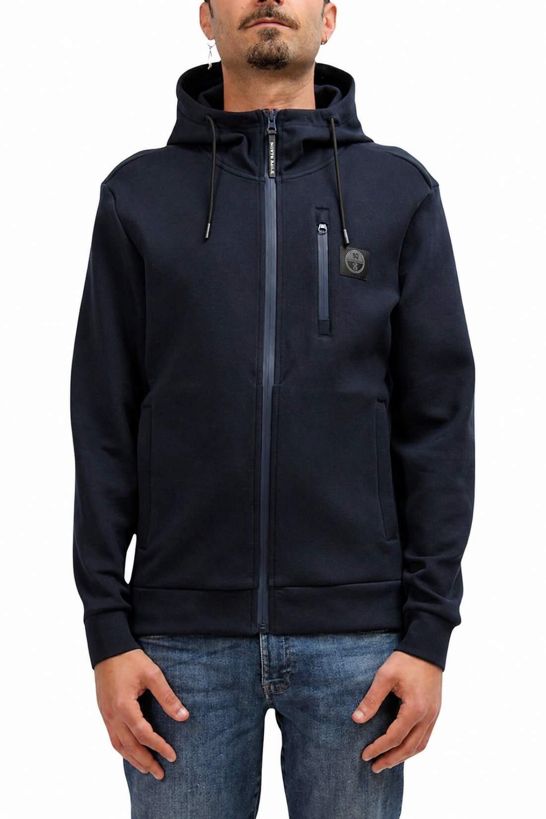 Sudadera con cremallera para hombre - sportswear - Regular fit - navy blue 4/5