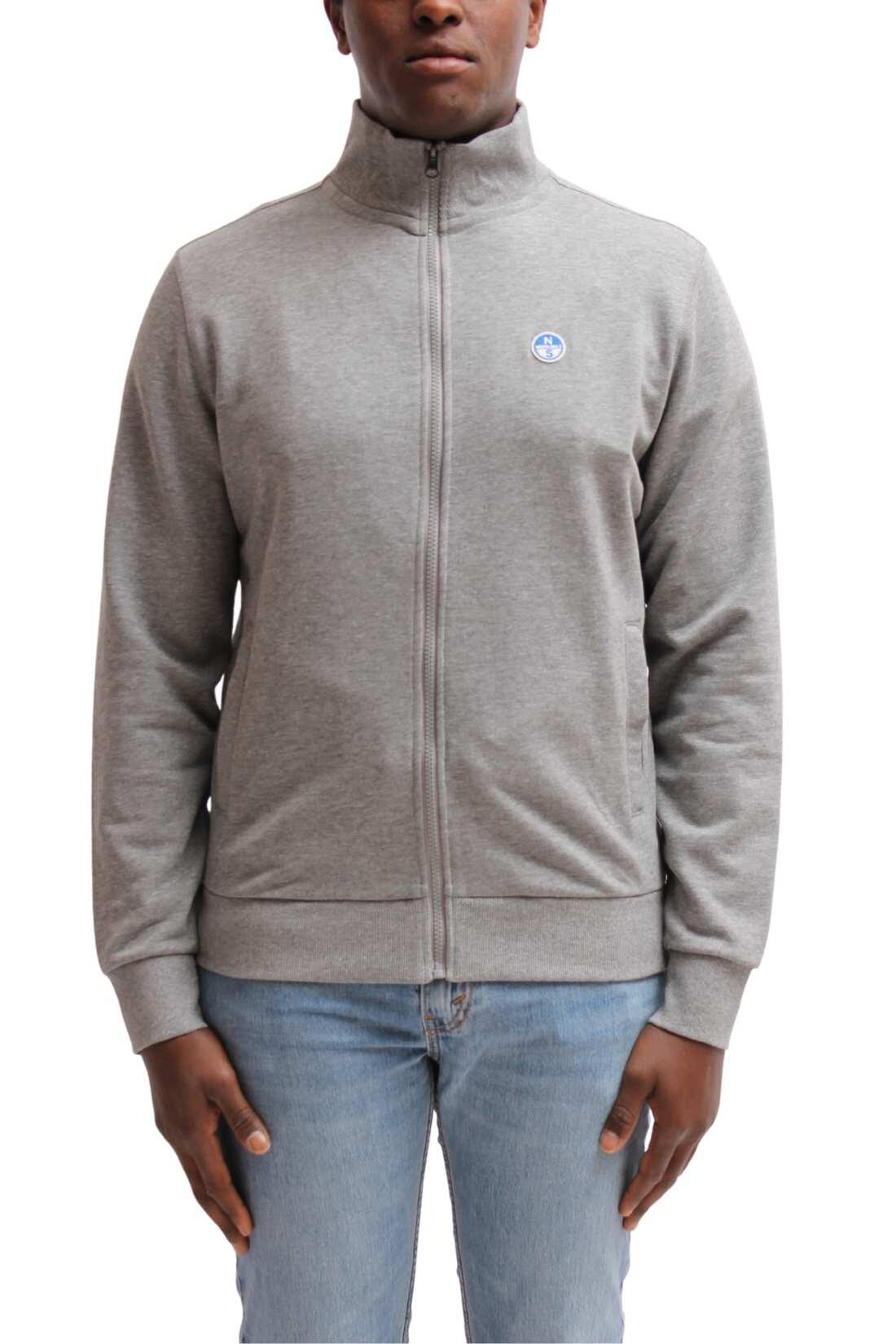 Felpa uomozip e logo 3/4