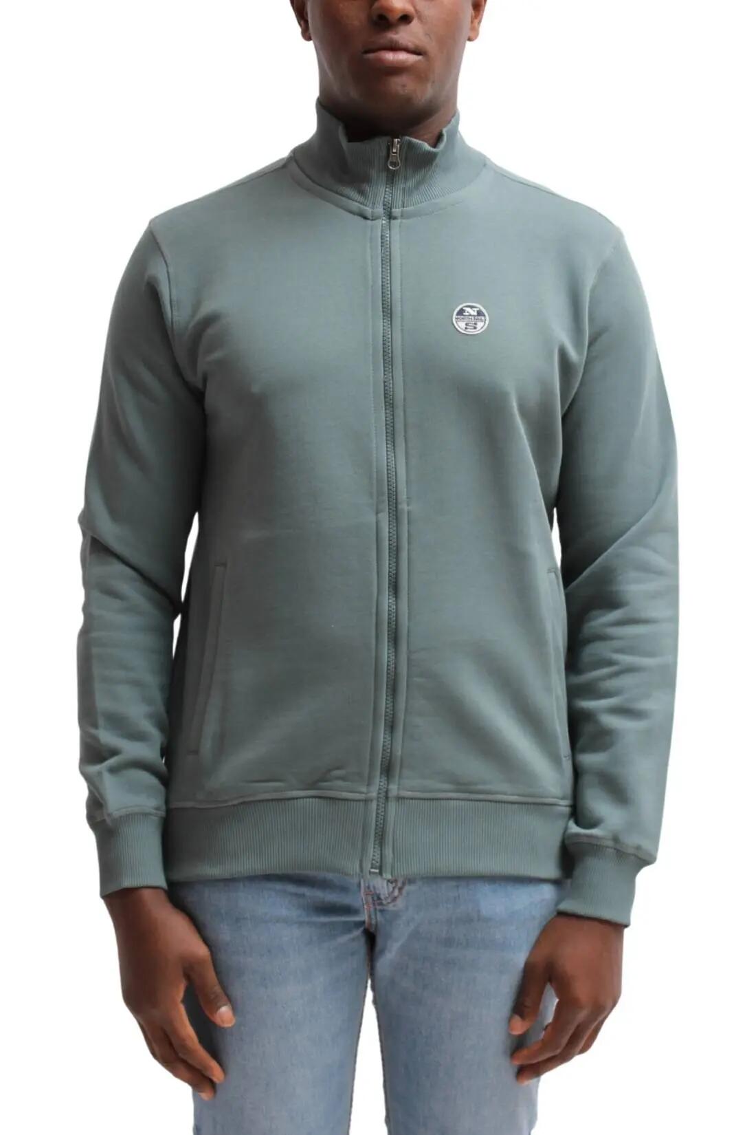 Sweat com fecho - sportswear - homem - regular fit - sage green 3/4