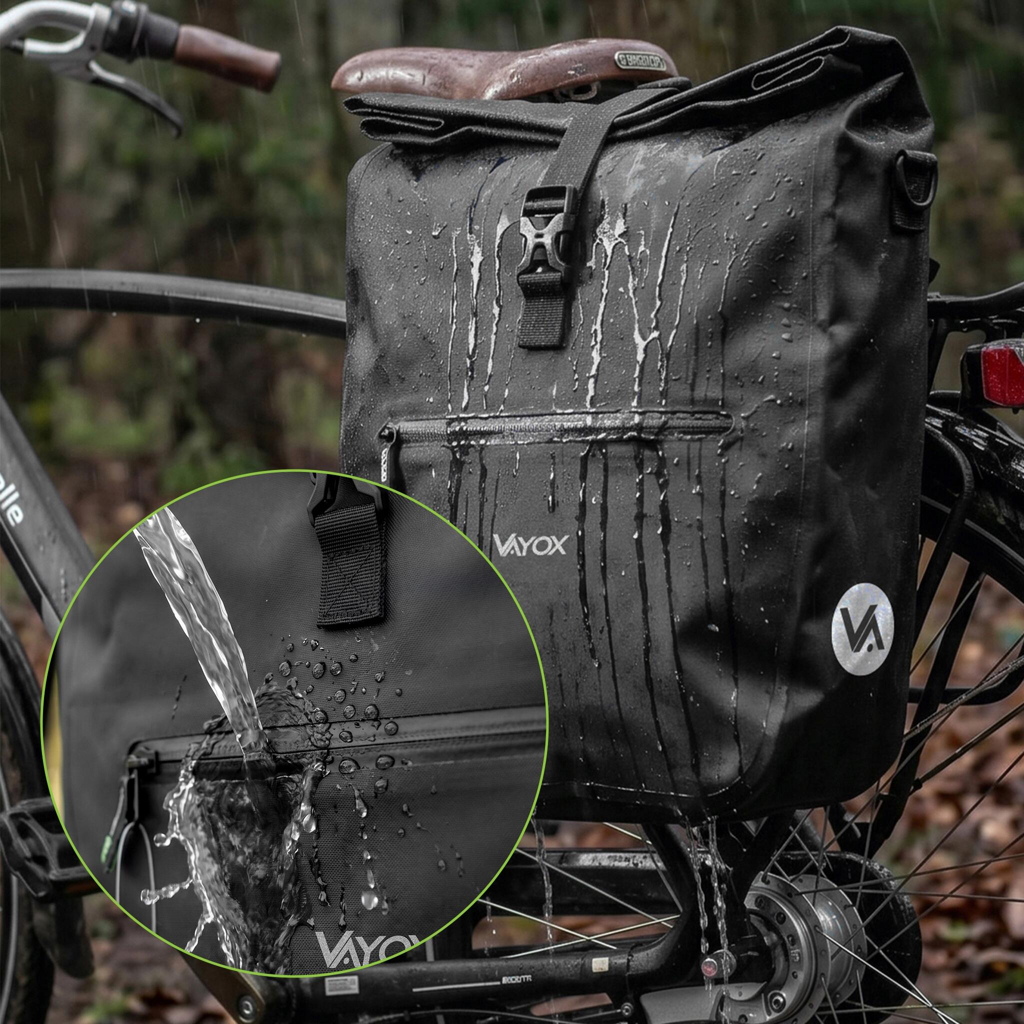 Alforge de bicicleta para porta-bagagens VAYOX VA0445 lateral impermeável 25L 6/8