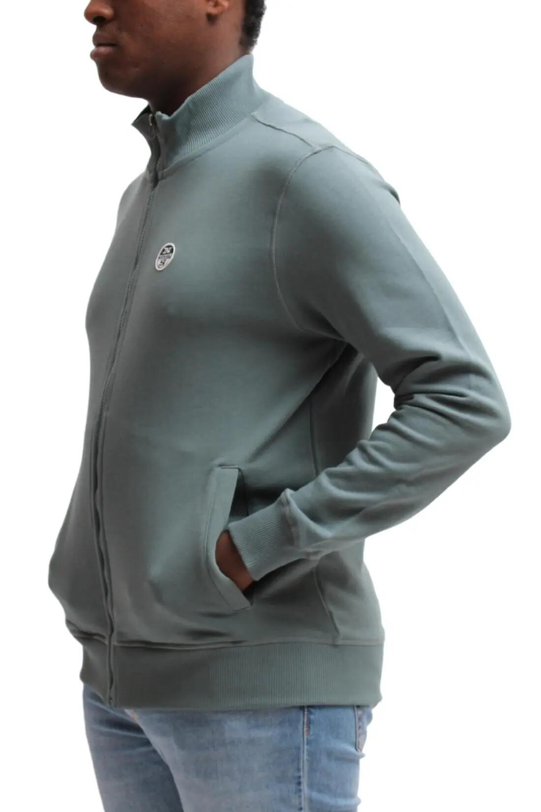 Sweat com fecho - sportswear - homem - regular fit - sage green 4/4