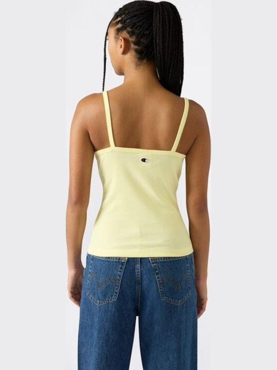 Canotta Donna Icons a Costina Stretch Giallo Vestibilità Fitted Logo Ricamato M 2/3