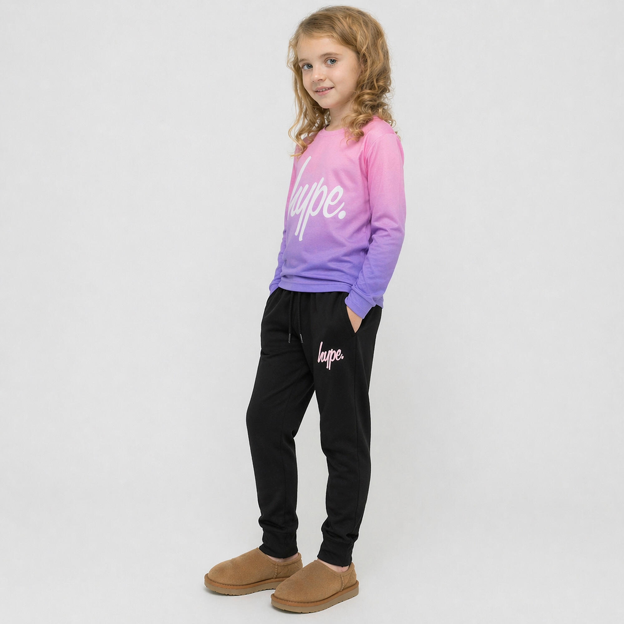 HYPE - Jogging fille noir enfant sweat doux bas resserrés lounge 5/5