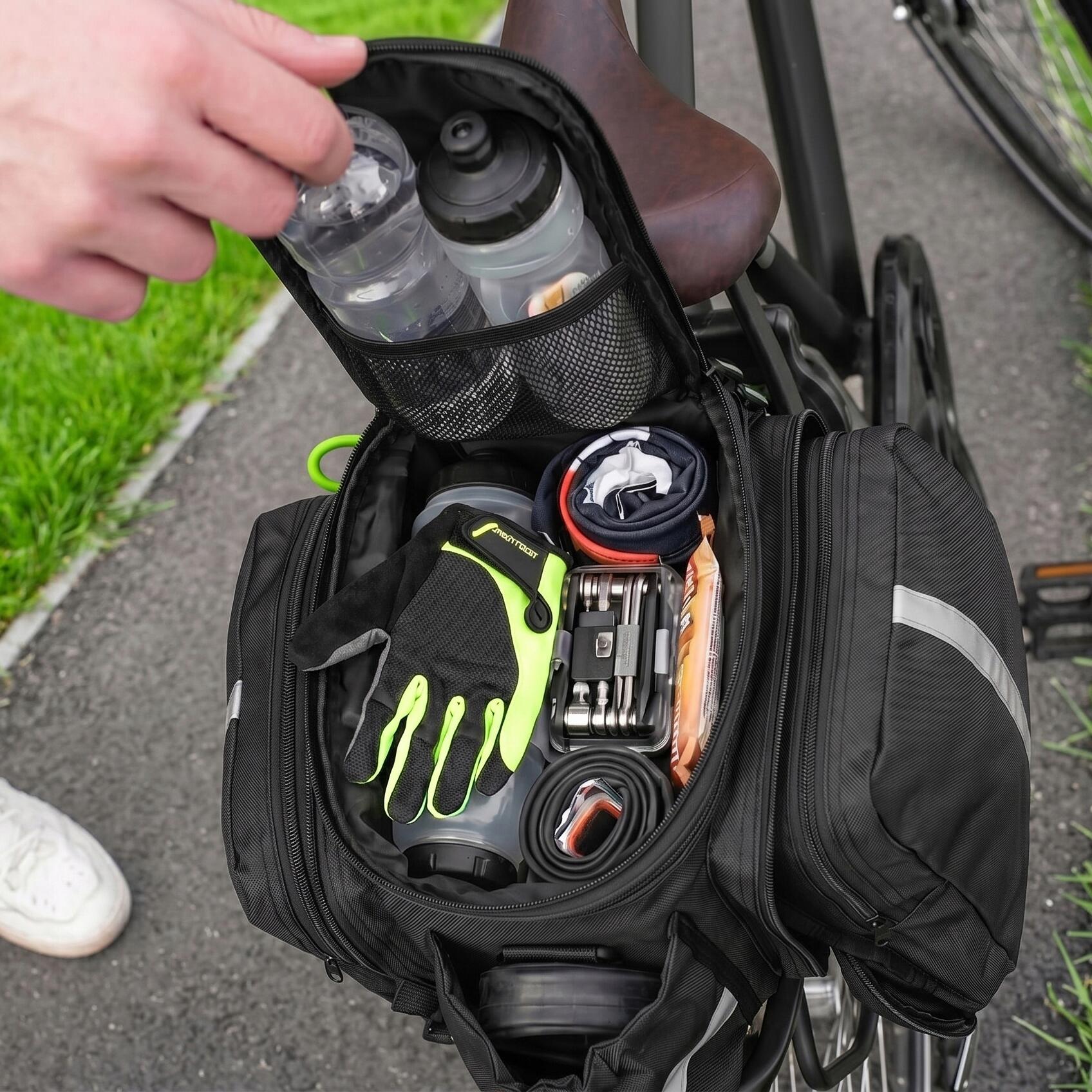Bolsa de bicicleta para porta-bagagens VAYOX VA0449 extensível impermeável 29L 2/8