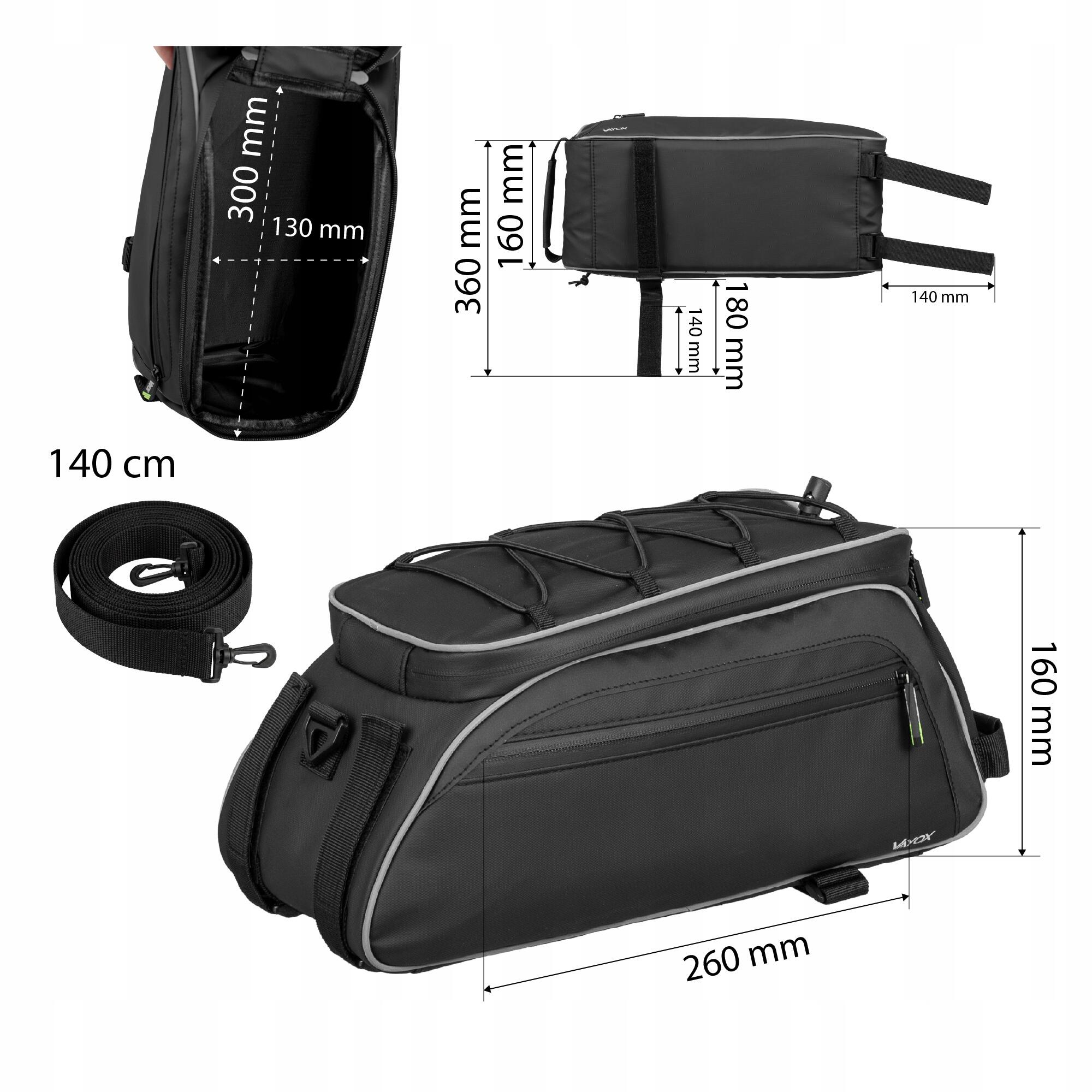 Bolsa de bicicleta para porta-bagagens VAYOX VA0448 impermeável 10L 5/8