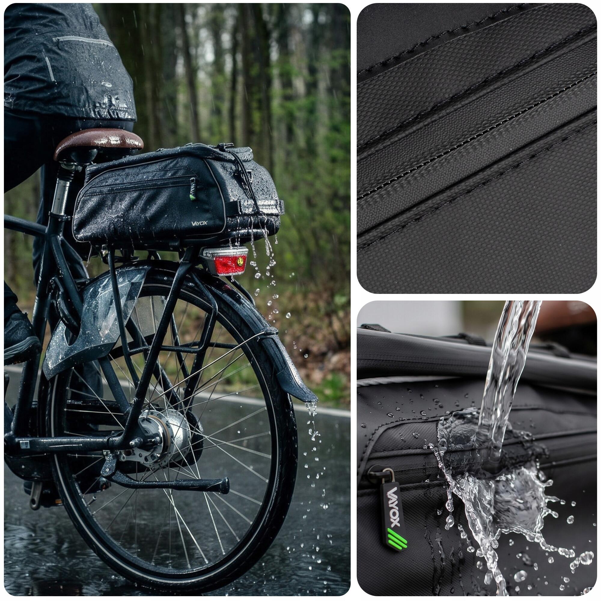Bolsa de bicicleta para porta-bagagens VAYOX VA0448 impermeável 10L 4/8