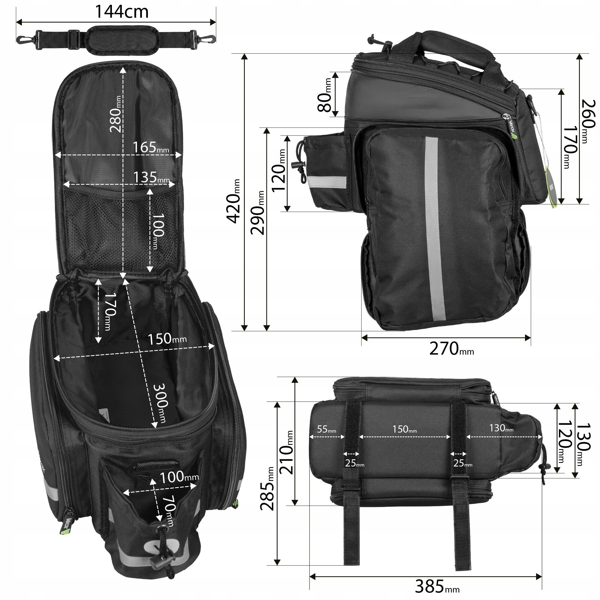 Bolsa de bicicleta para porta-bagagens VAYOX VA0449 extensível impermeável 29L 5/8