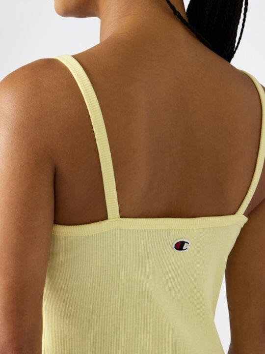 Canotta Donna Icons a Costina Stretch Giallo Vestibilità Fitted Logo Ricamato M 3/3