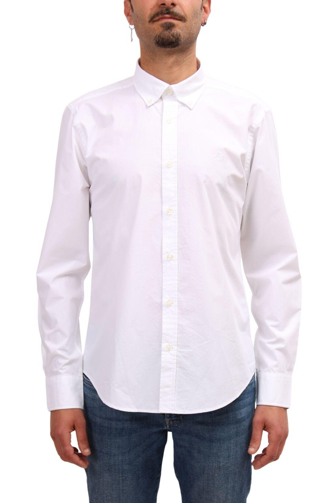 Chemise - Sportswear - Homme - Manches longues, Regular fit - Blanc 3/4