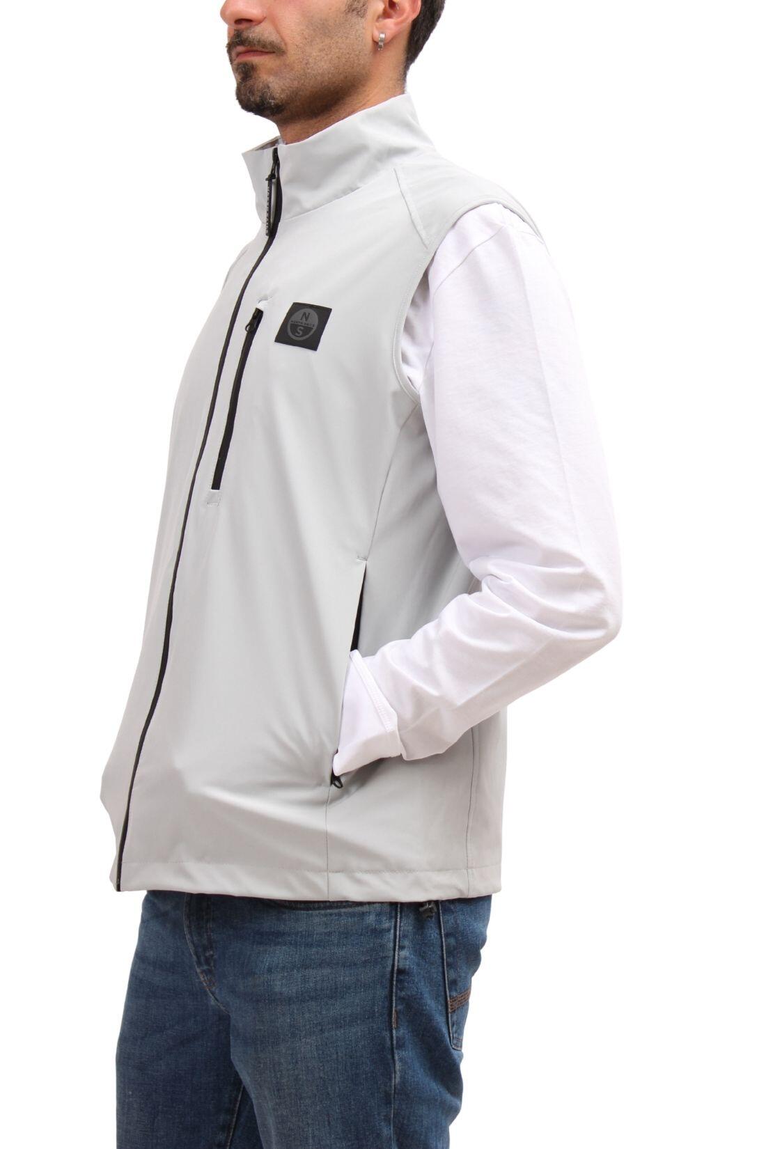 Gilet - Sportswear - Uomo - Smanicato, taglio regular, logo - Light grey 5/5