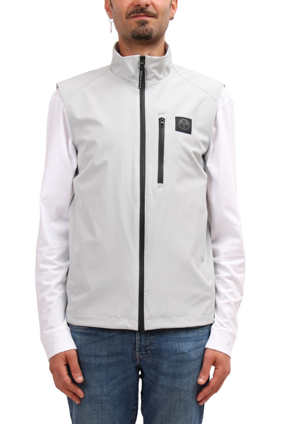 Gilet - Sportswear - Uomo - Smanicato, taglio regular, logo - Light grey 4/5