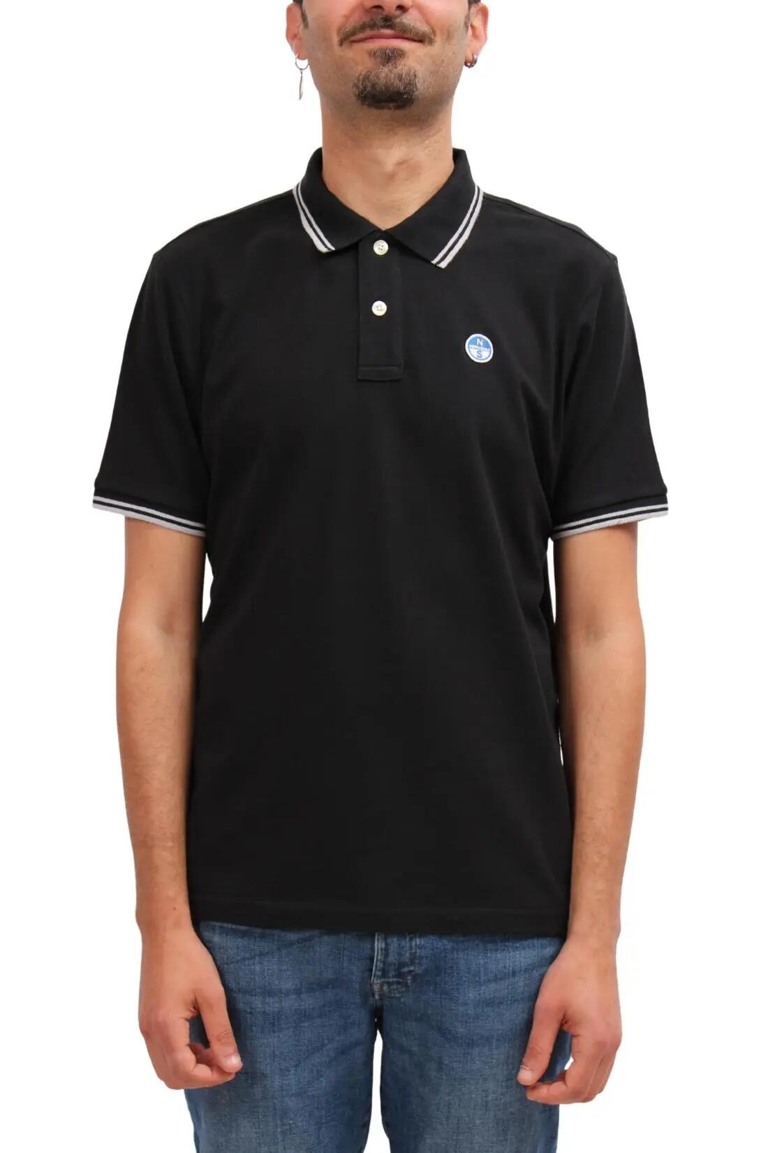 Poloshirt - Sportswear - Men - Regular fit cotton polo - Short sleeves - Black 4/5