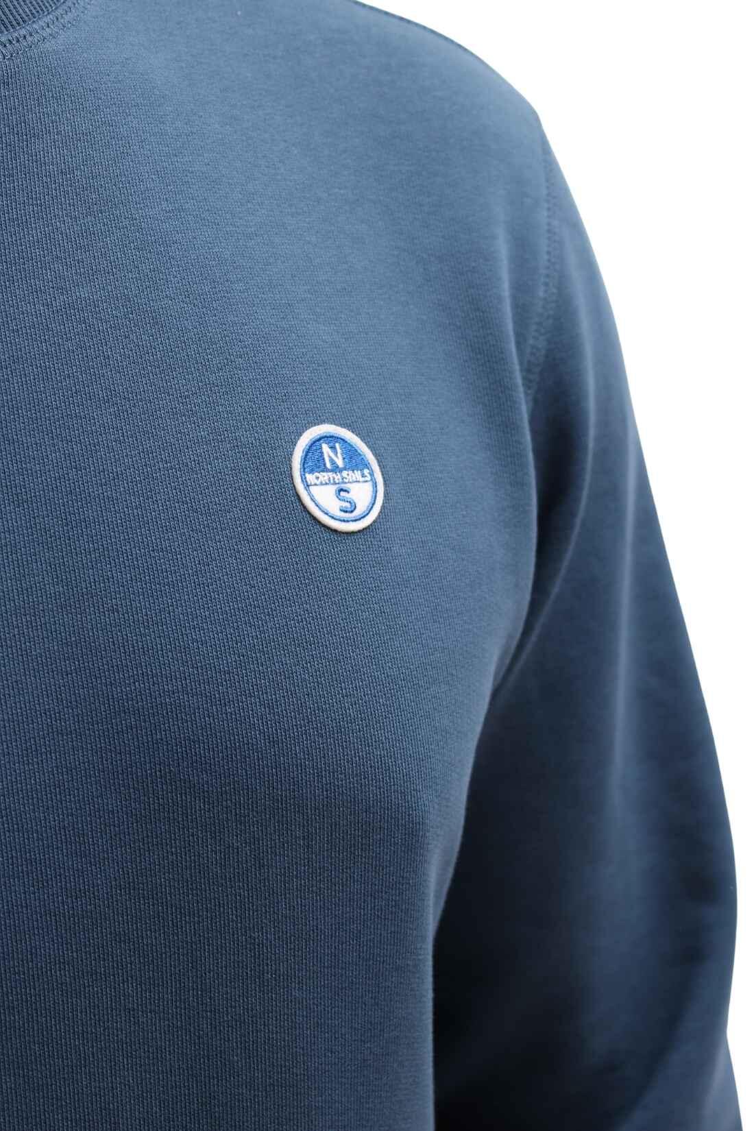 sweatshirt - sportswear - homme - col rond, manches longues, logo - bleu 2/4