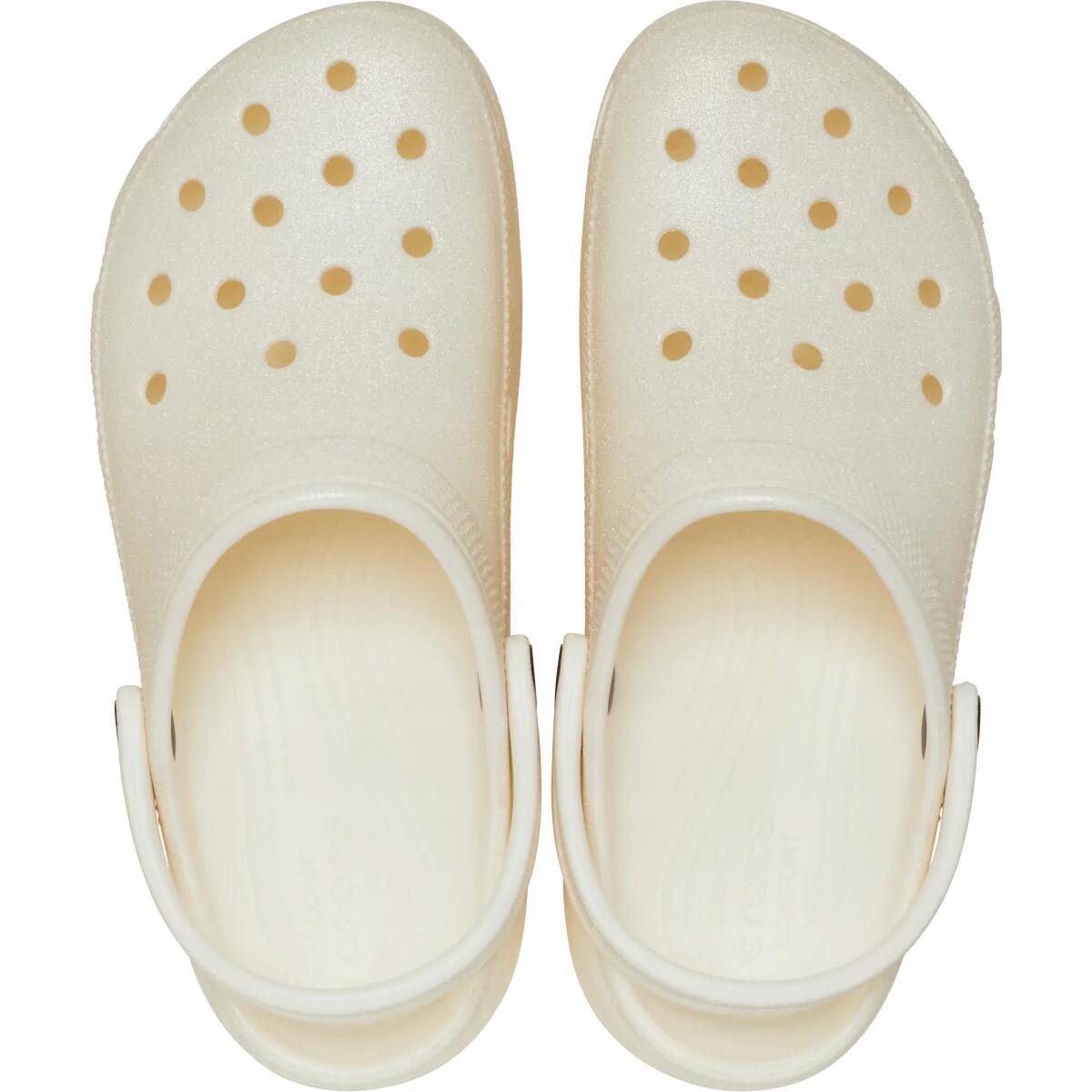 Damen universal Schuhe Crocs Classic Platform Glitter Clog W Chalk 6/6