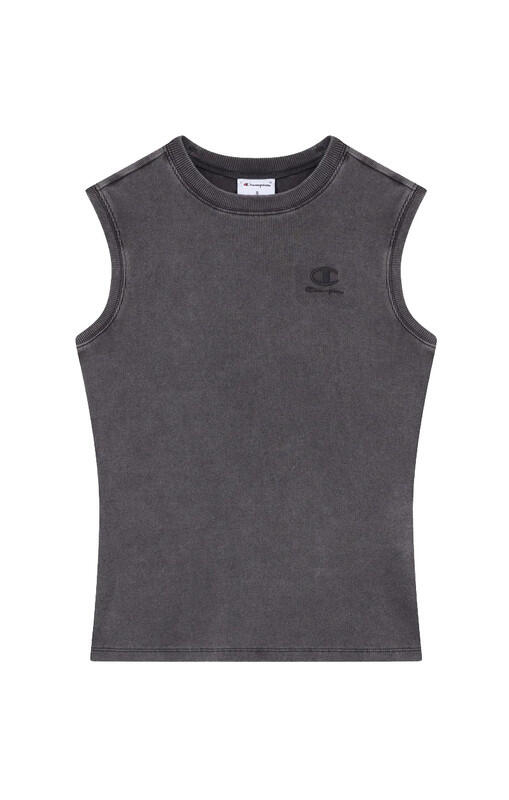 Canotta donna Champion Icons Smanicata in tessuto a costina Nero XS 2/2