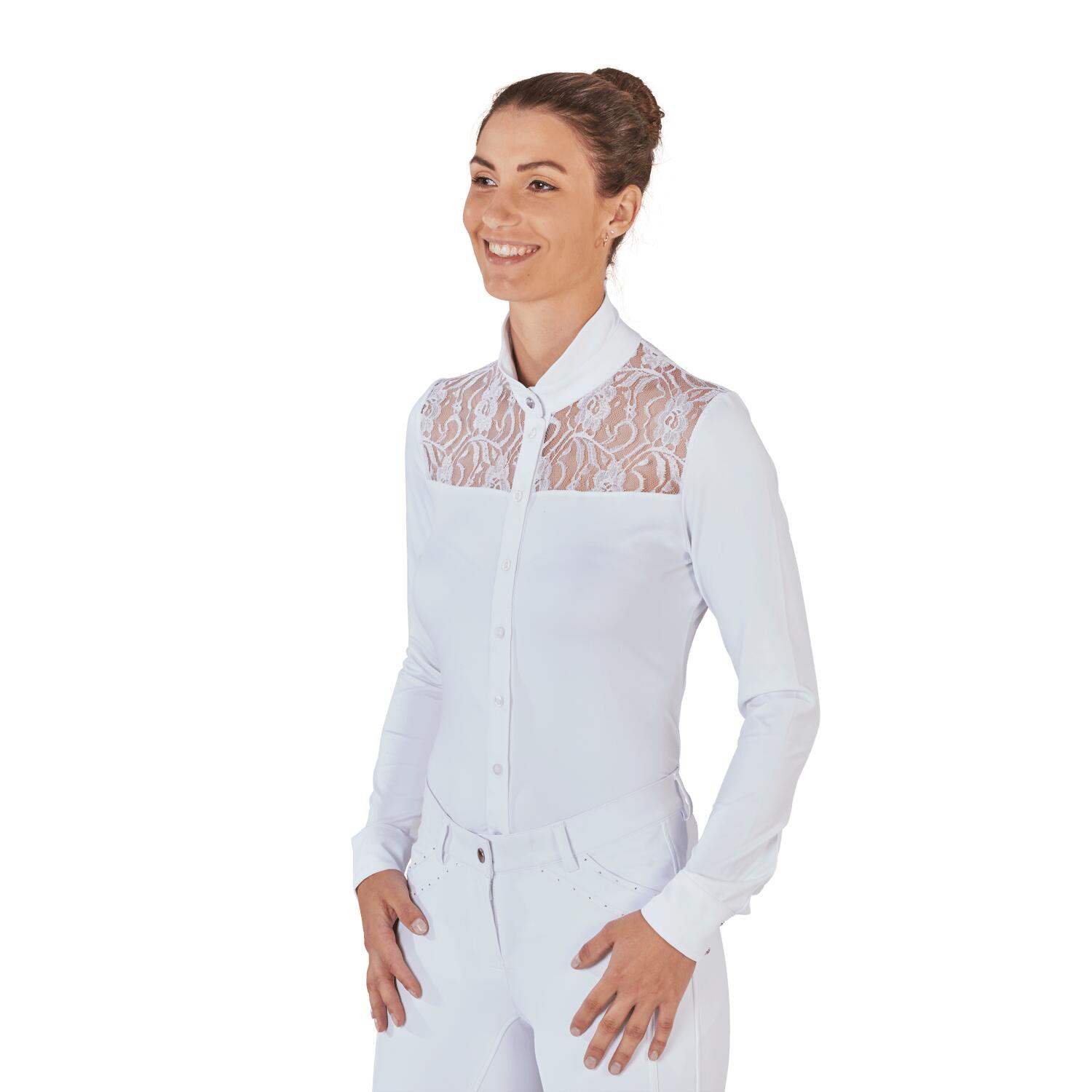 Turniershirt Damen Novara II mit Langarm weiß 3/4