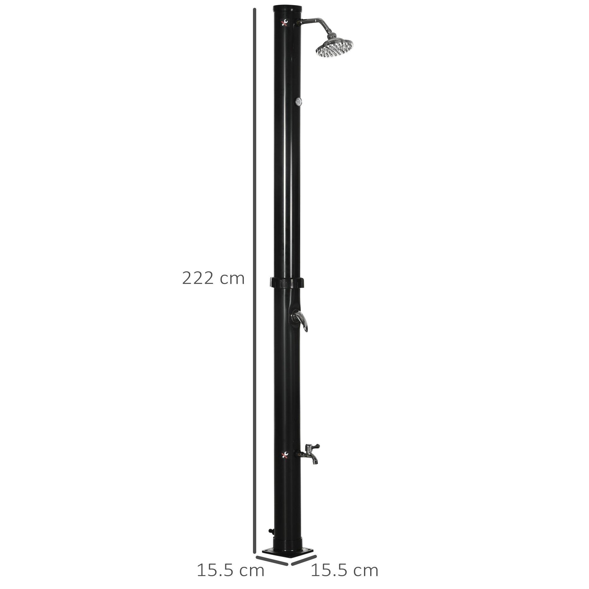 Outsunny Doccia Solare 20L con Rubinetto Inferiore e Temperatura Regolabile Nero 3/7