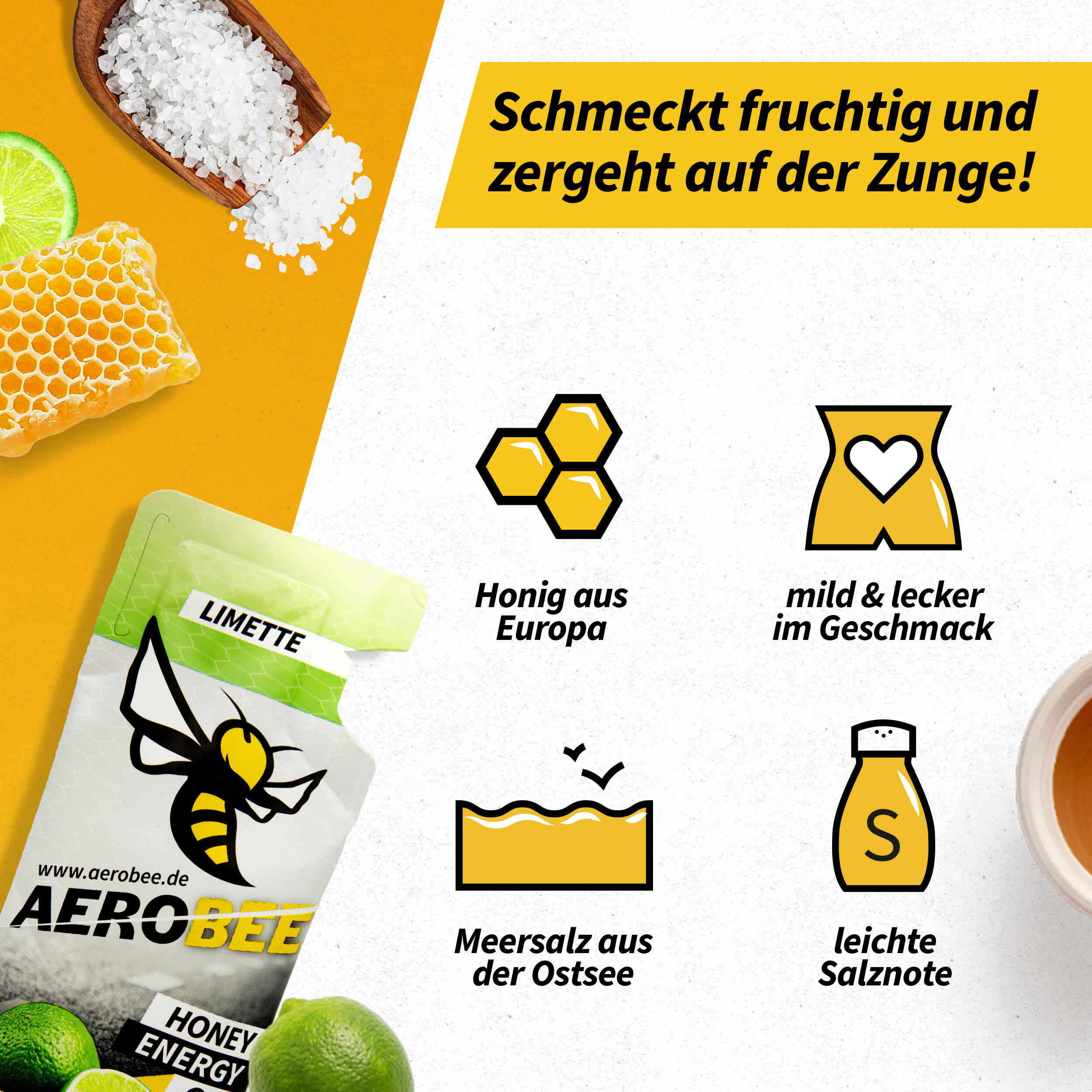 10er Pack AEROBEE Limette Energy Gel 2/7