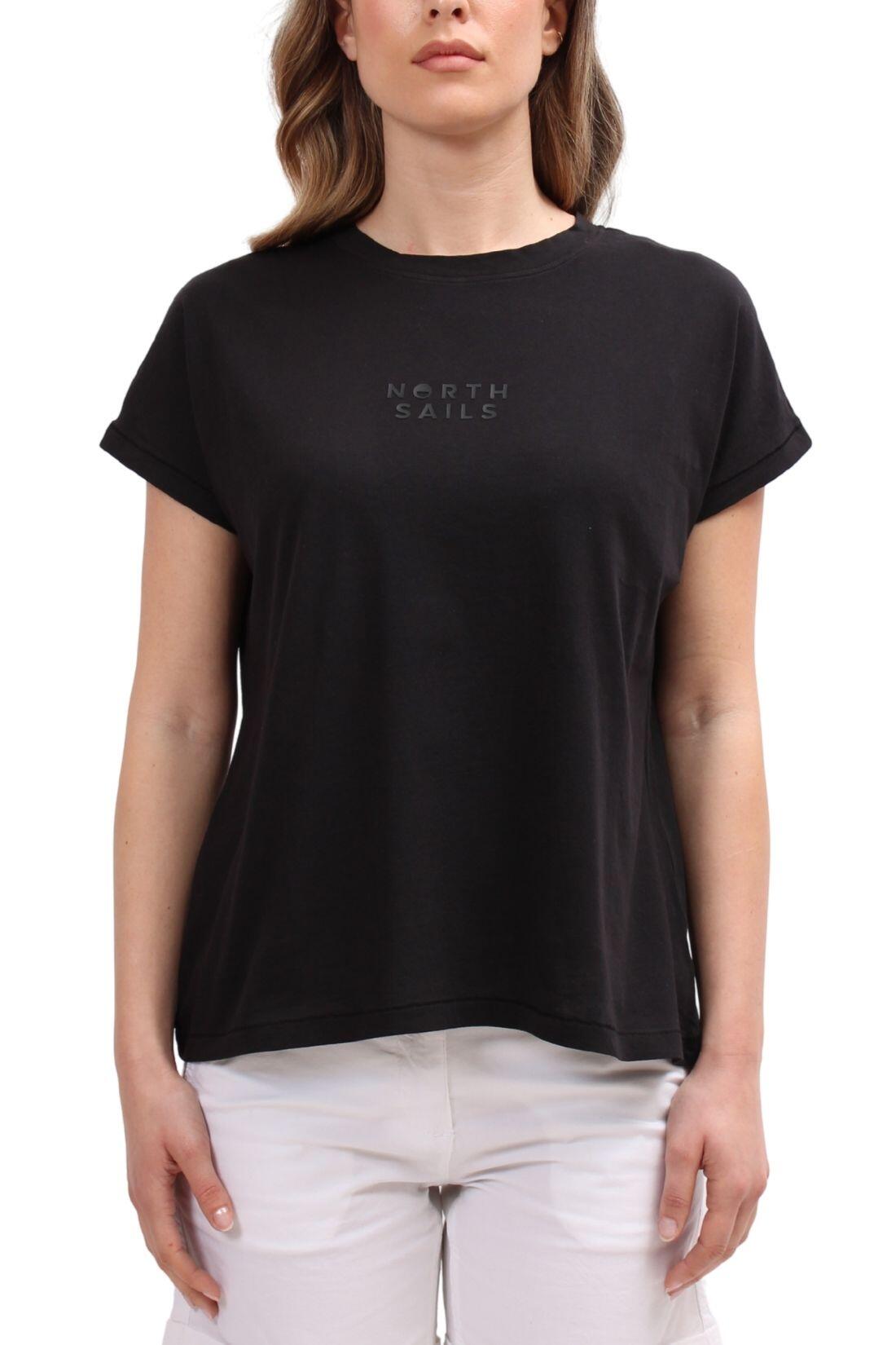 T-shirt donna relaxed con logo 3/4