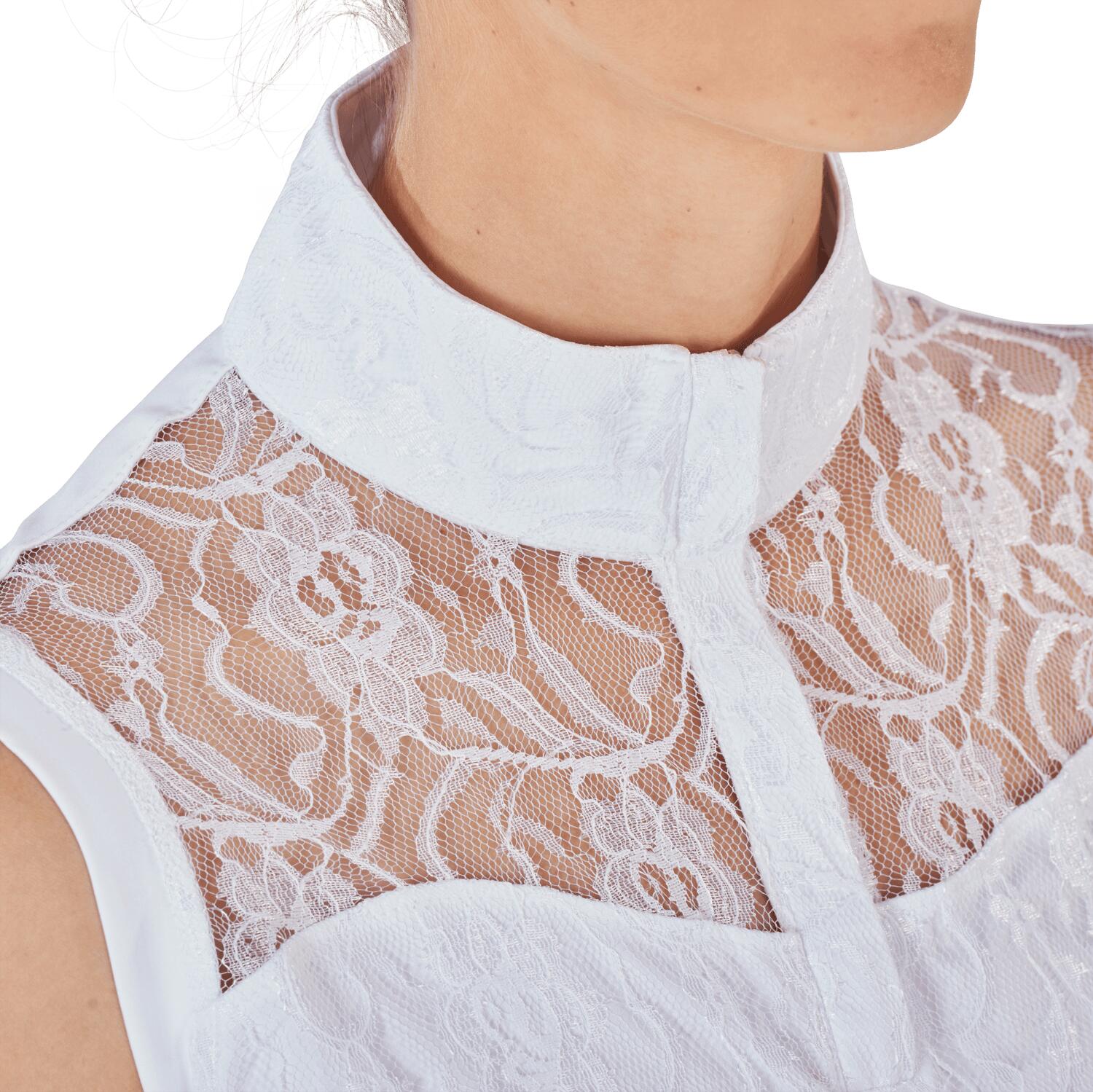 Turniershirt Damen Amadora, ärmellos weiß 3/5