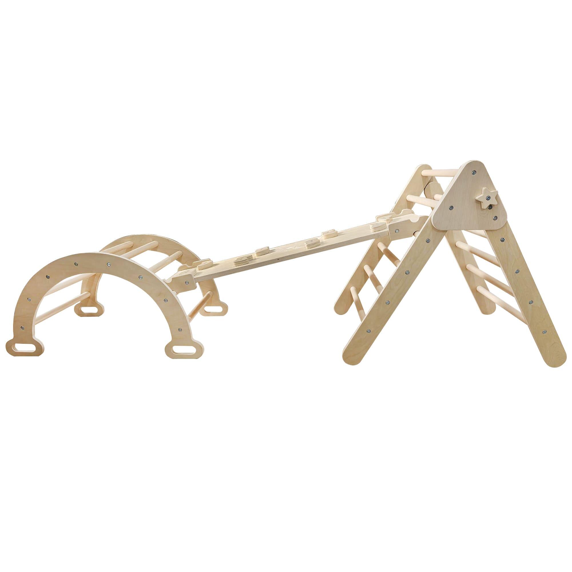 Lama Home 3in1 Kletterset Holz mit Rutsche 6/7