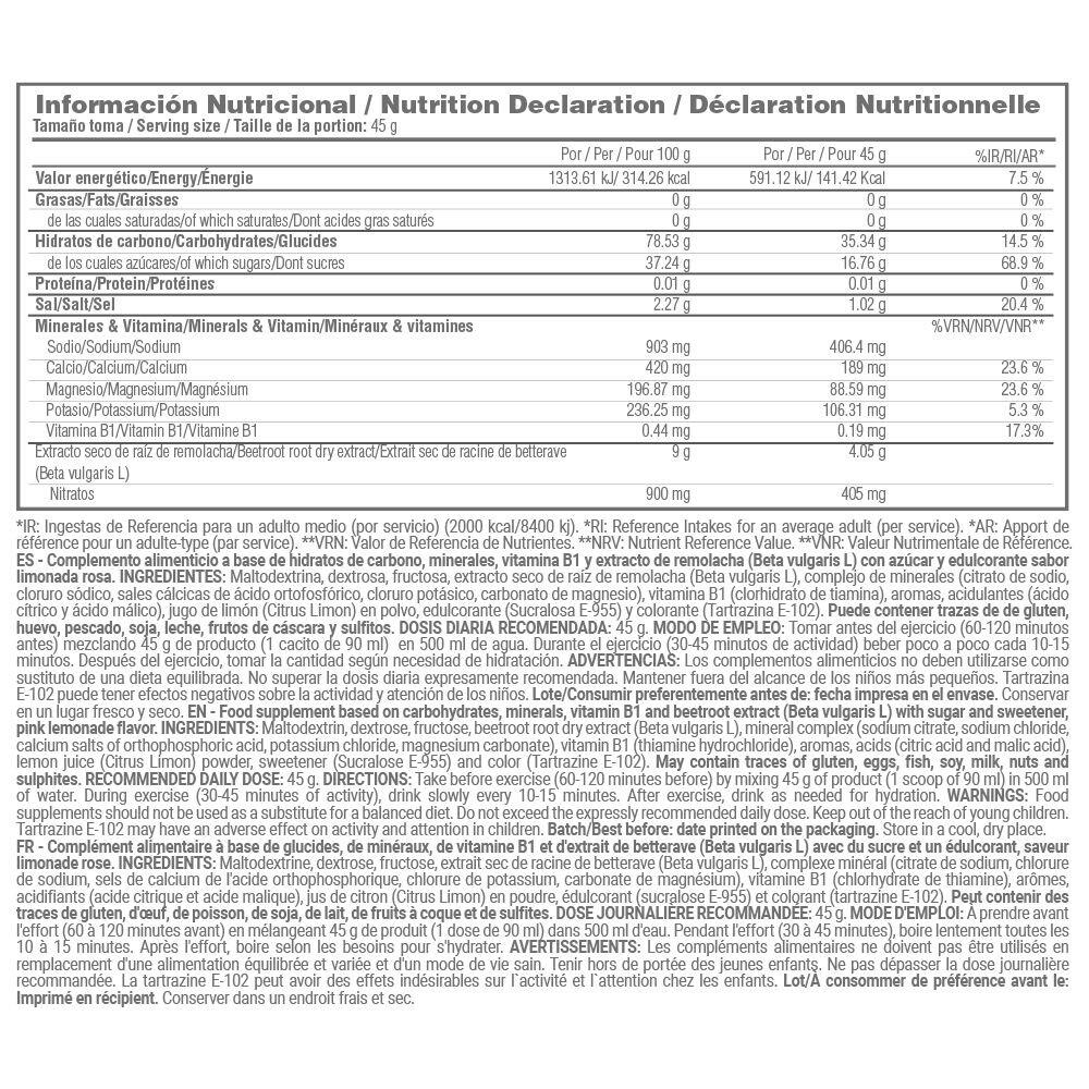 Hydrix (Kohlenhydrate + Elektrolyte + Rote-Bete-Nitrate) - 750 g Limonaden-Rohs 3/4