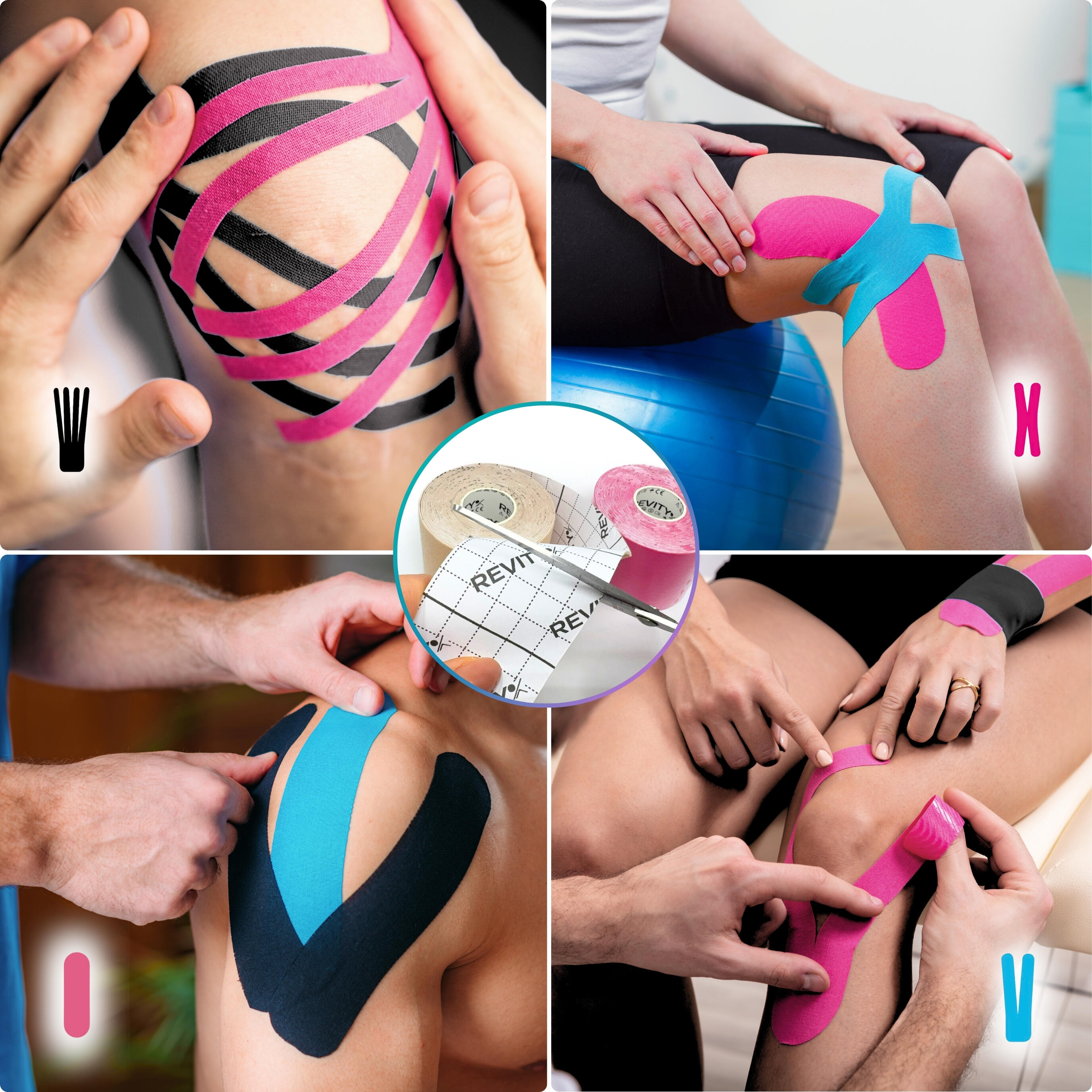 Cinta kinesiológica 5 m × 5 cm, venda de sujeción Kinesiotape - Recovery Tape x2 6/7