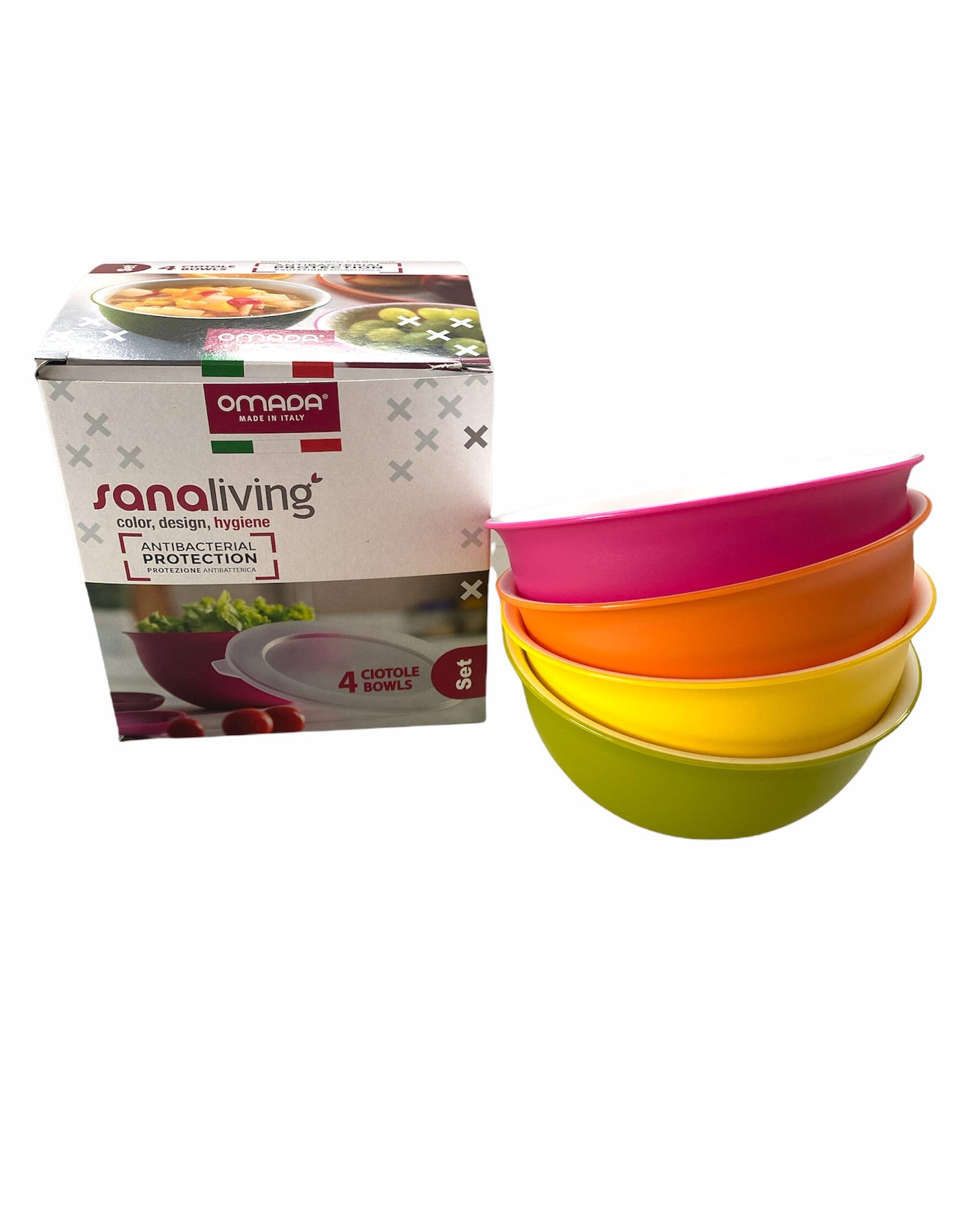 Set 4 misek s víčkem Omada Sanaliving Bowls 4x 0,5L & 4x lids 5/7