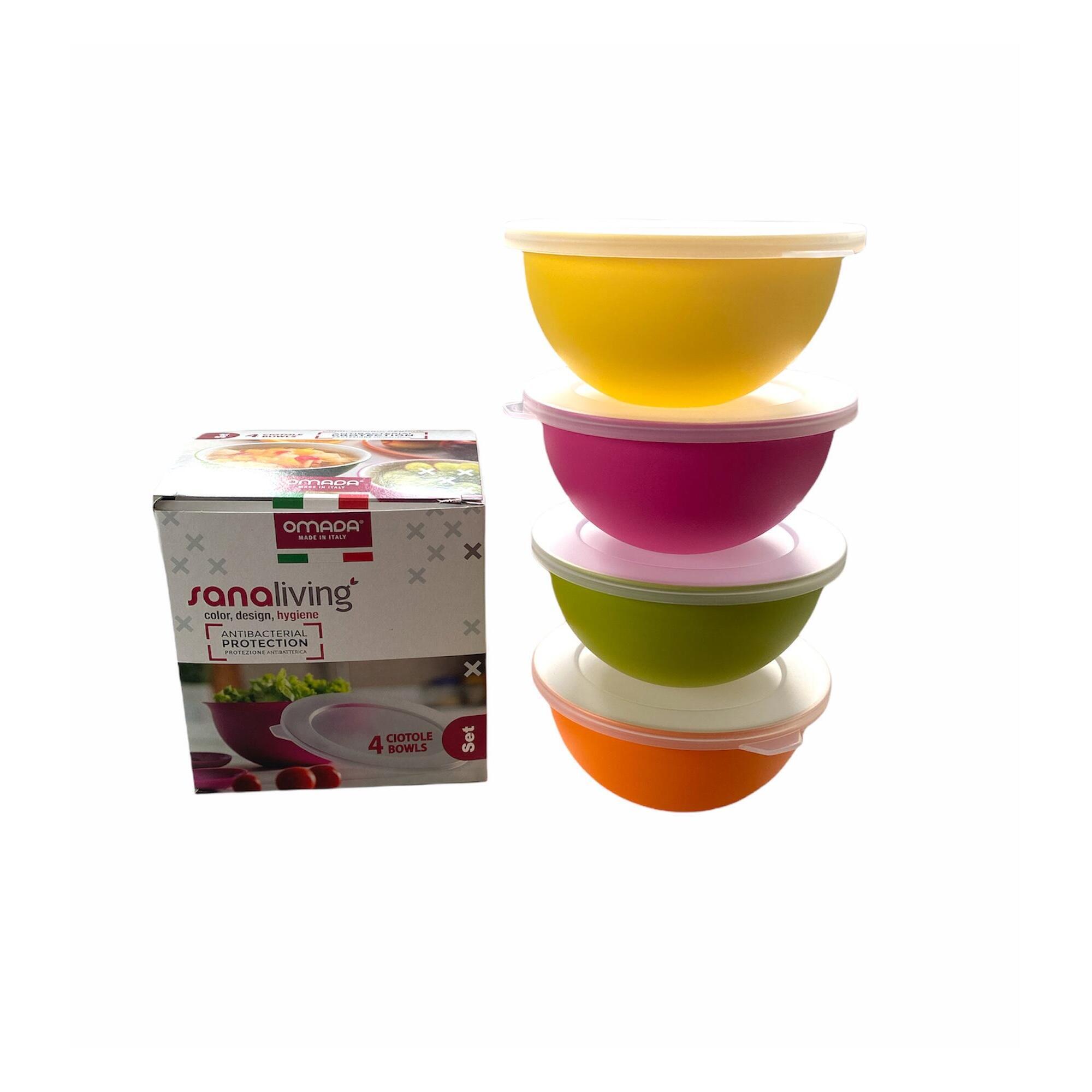 OMADA Set 4 misek s víčkem Omada Sanaliving Bowls 4x 0,5L & 4x lids