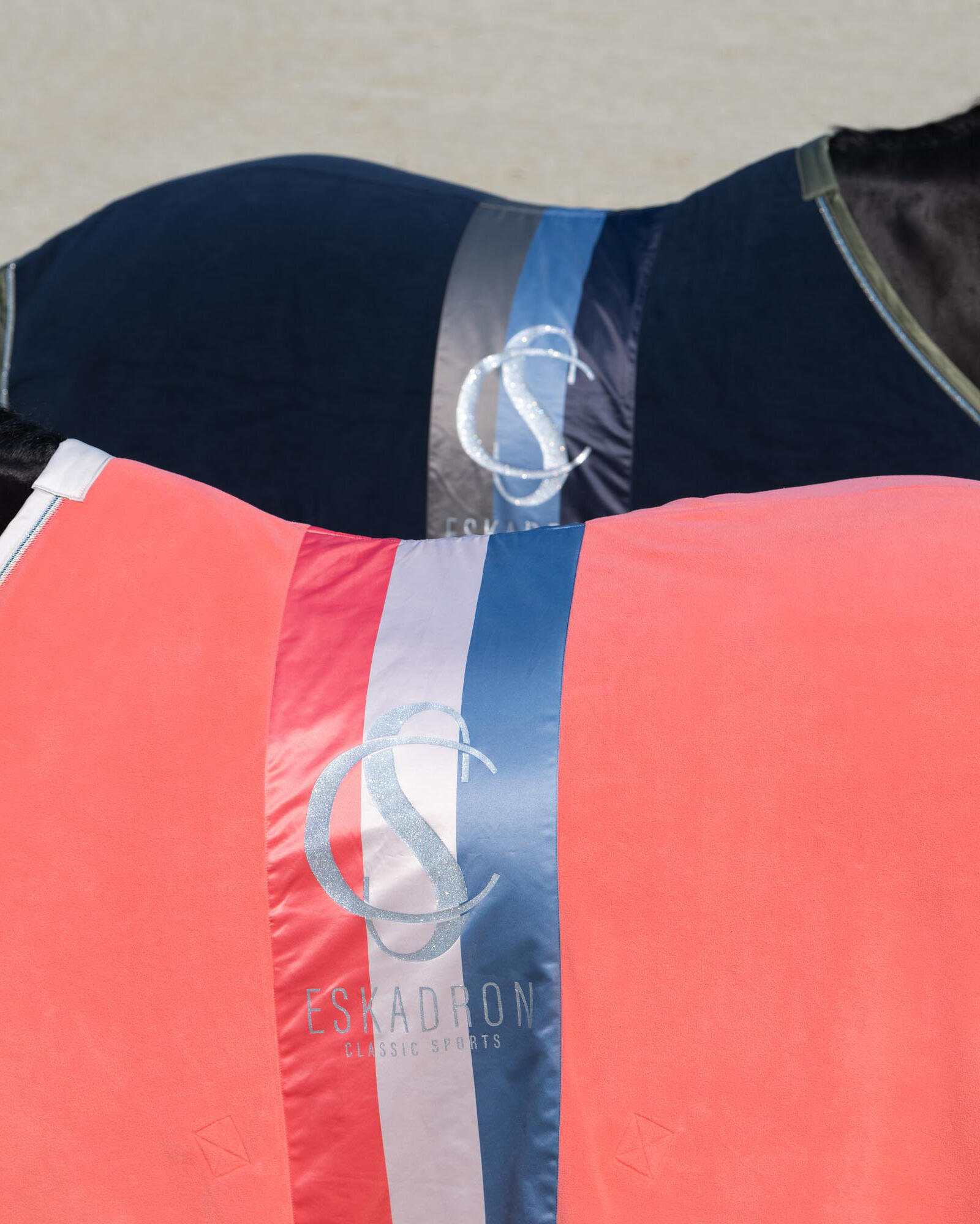 Abschwitzdecke Classic Sports Fleece Stripe coral blossom 2/3