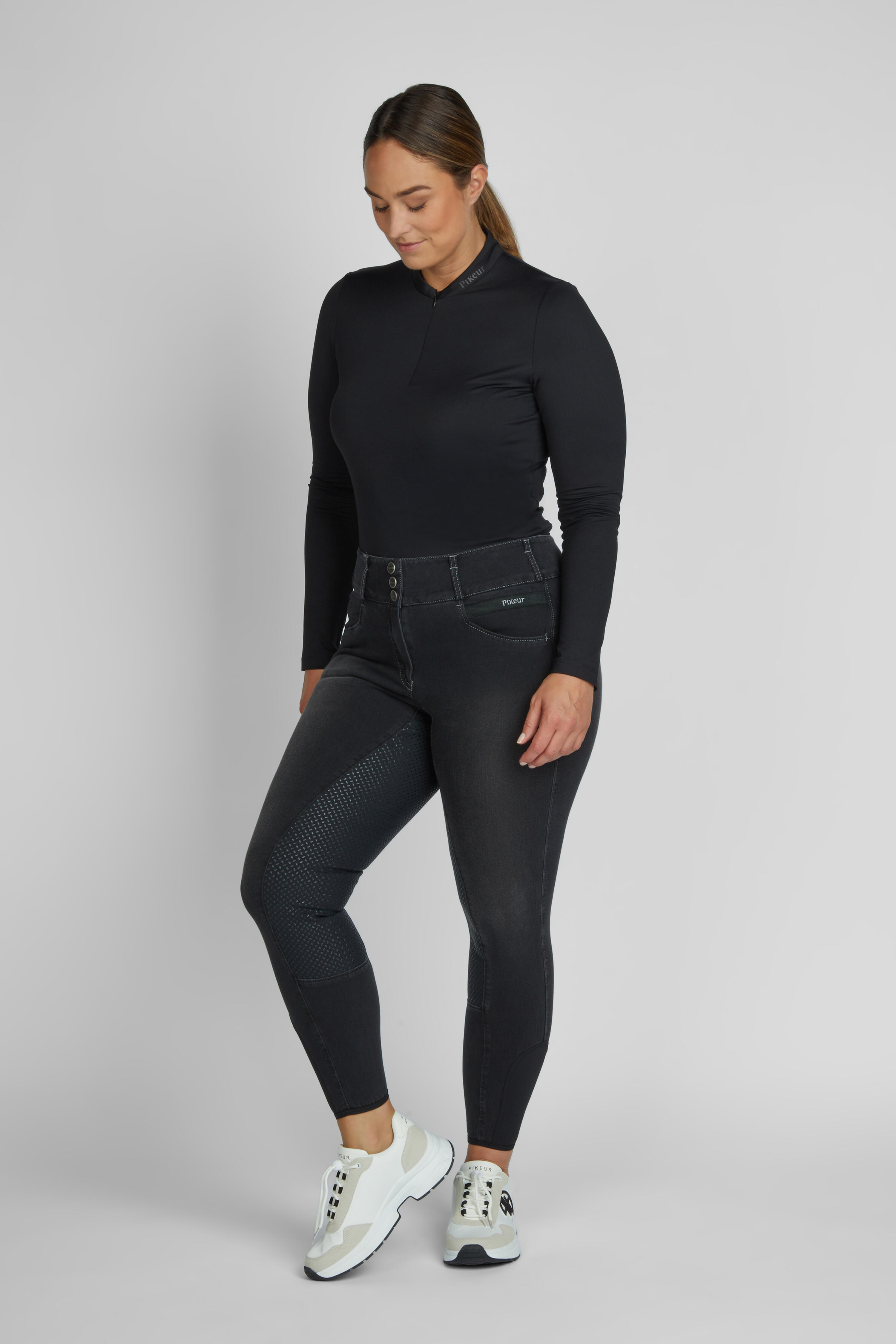 Reithose Damen Candela Jeans Vollgrip schwarz 2/6