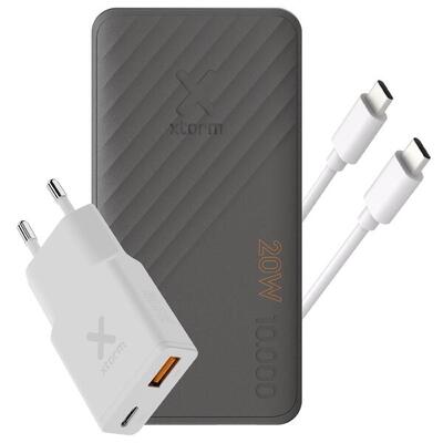 Xtorm supercharge powerbank 10000mah + 25w go2 slimline charger + usb-c naar usb