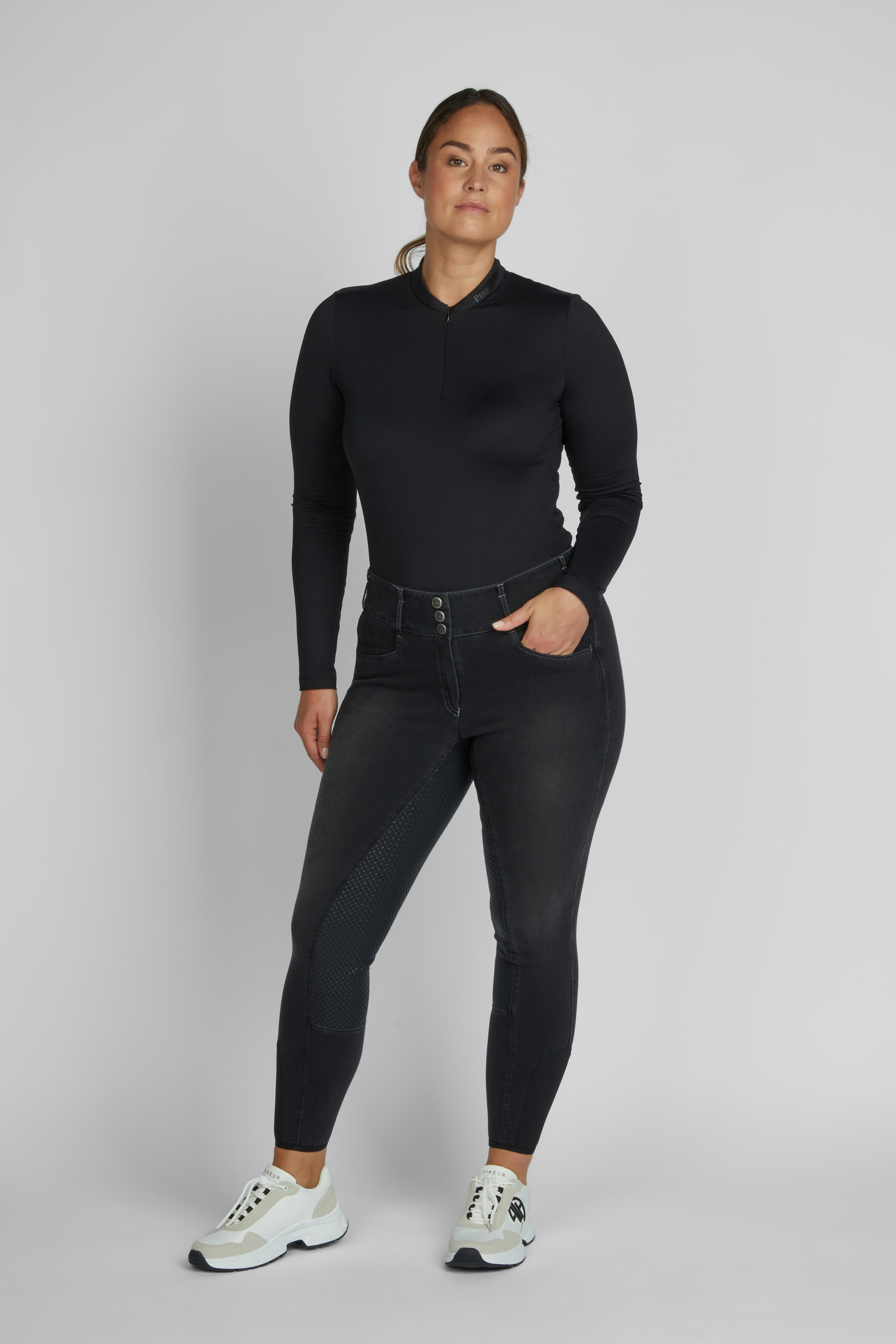 Reithose Damen Candela Jeans Vollgrip schwarz 6/6