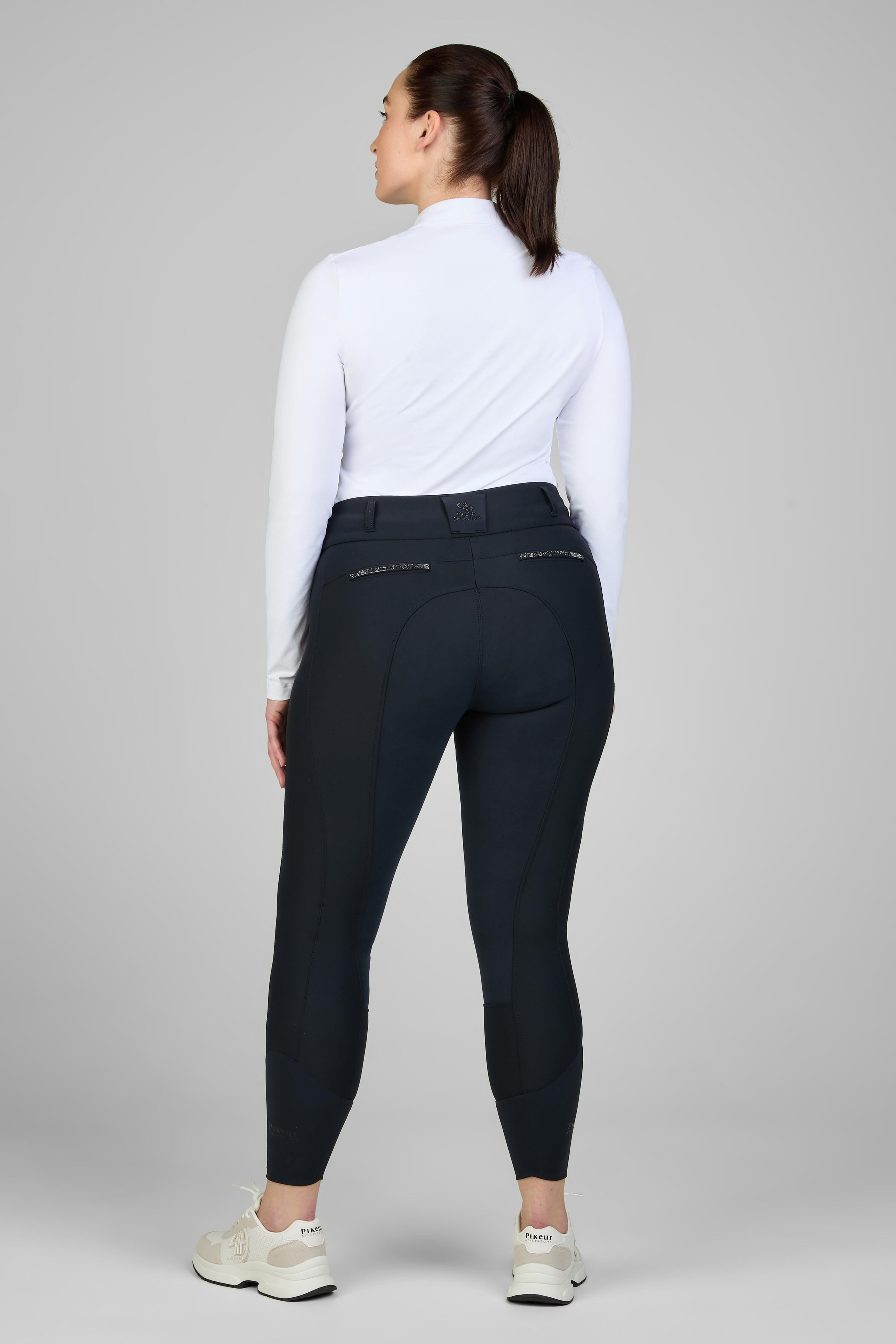 Reithose Damen Laure Kunstleder Ganzbesatz nightblue 3/6