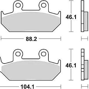TRW MCB 627 SV Sintered Metal Brake Pad.