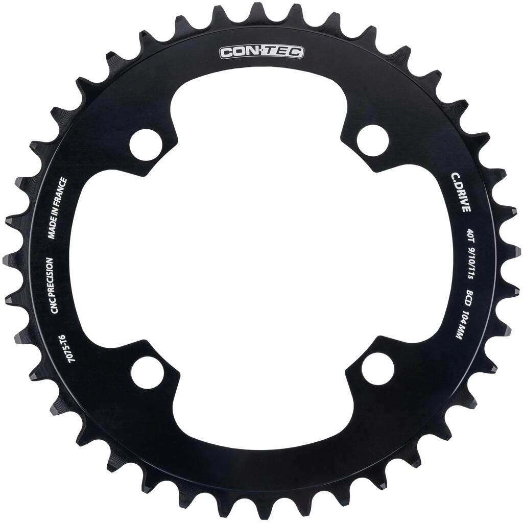 CONTEC C.Drive B 40T Chainring, 104mm BCD, Aluminium 7075, 9/10/11-speed, Black.