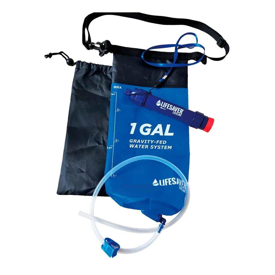 Kit filtration eau gravité Lifesaver poche souple + paille filtre randonnée 2/6