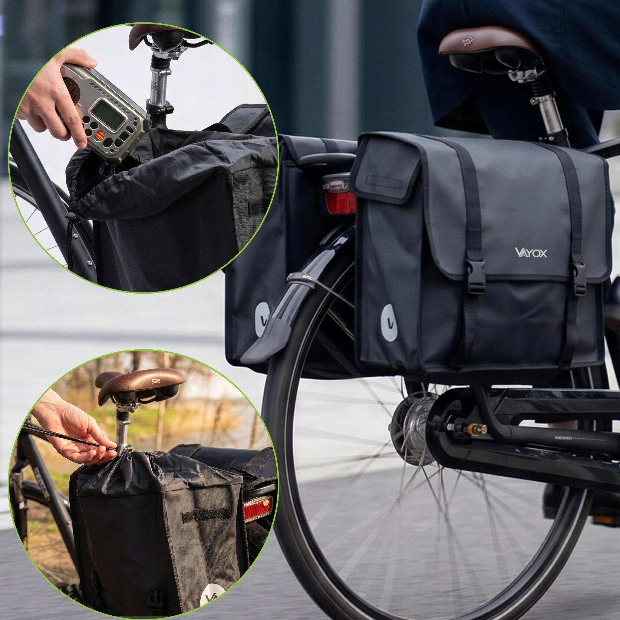 Alforge de bicicleta para porta-bagagens VAYOX VA0446 duplo impermeável 2x20L 2/8