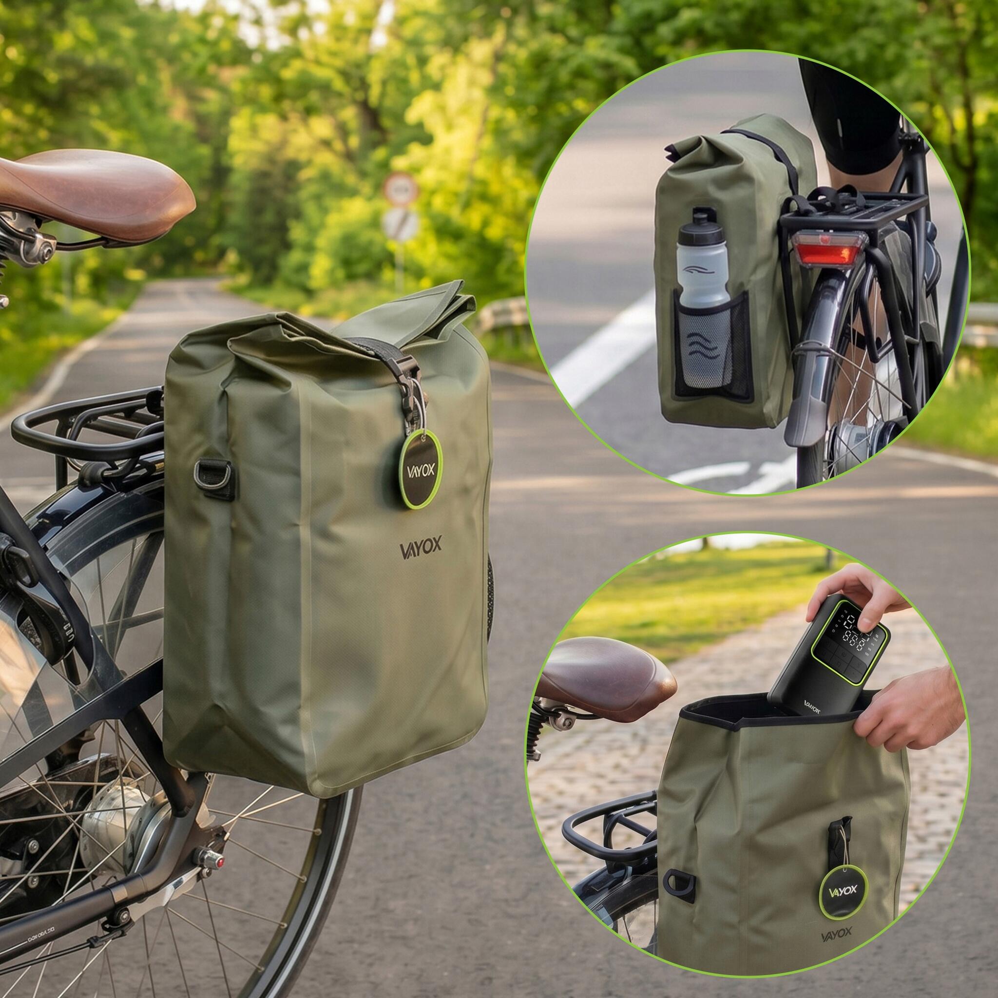 VAYOX VA0444 fietstas voor bagagedrager zijkant waterdicht 25L 2/8