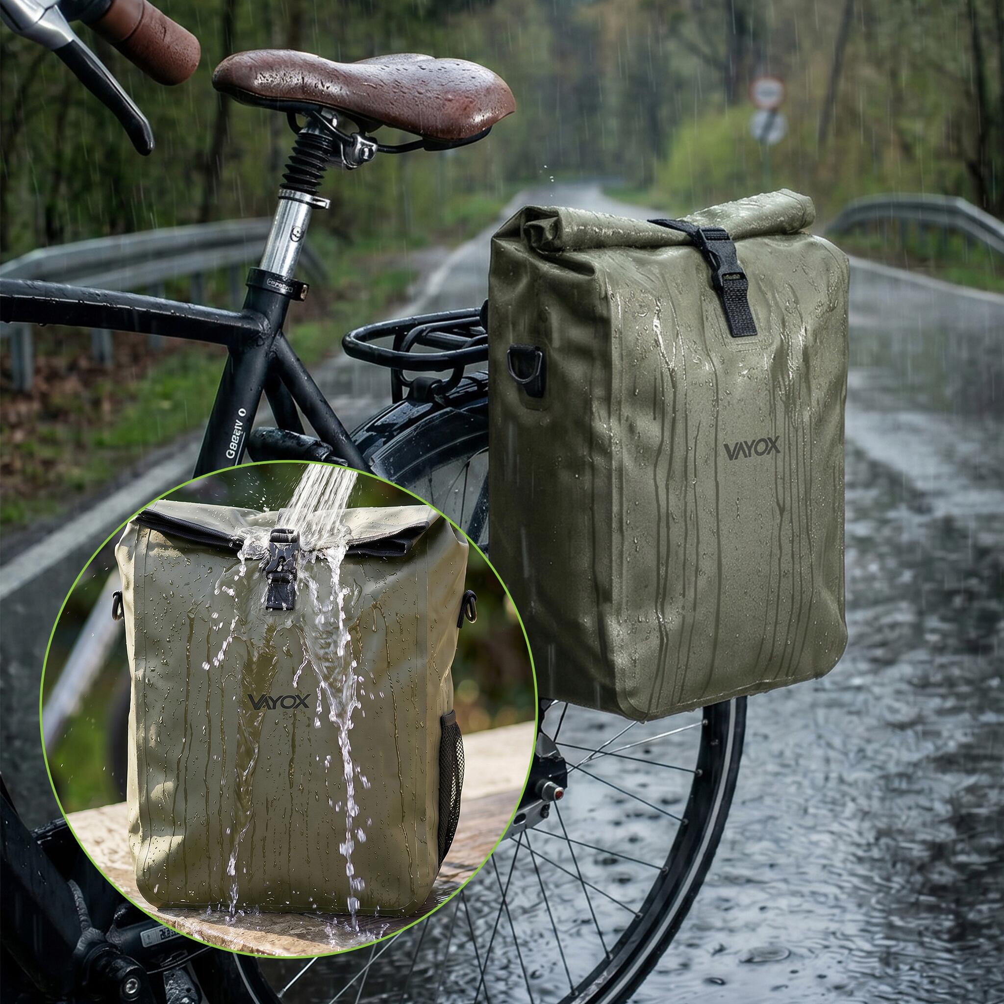 VAYOX VA0444 fietstas voor bagagedrager zijkant waterdicht 25L 4/8