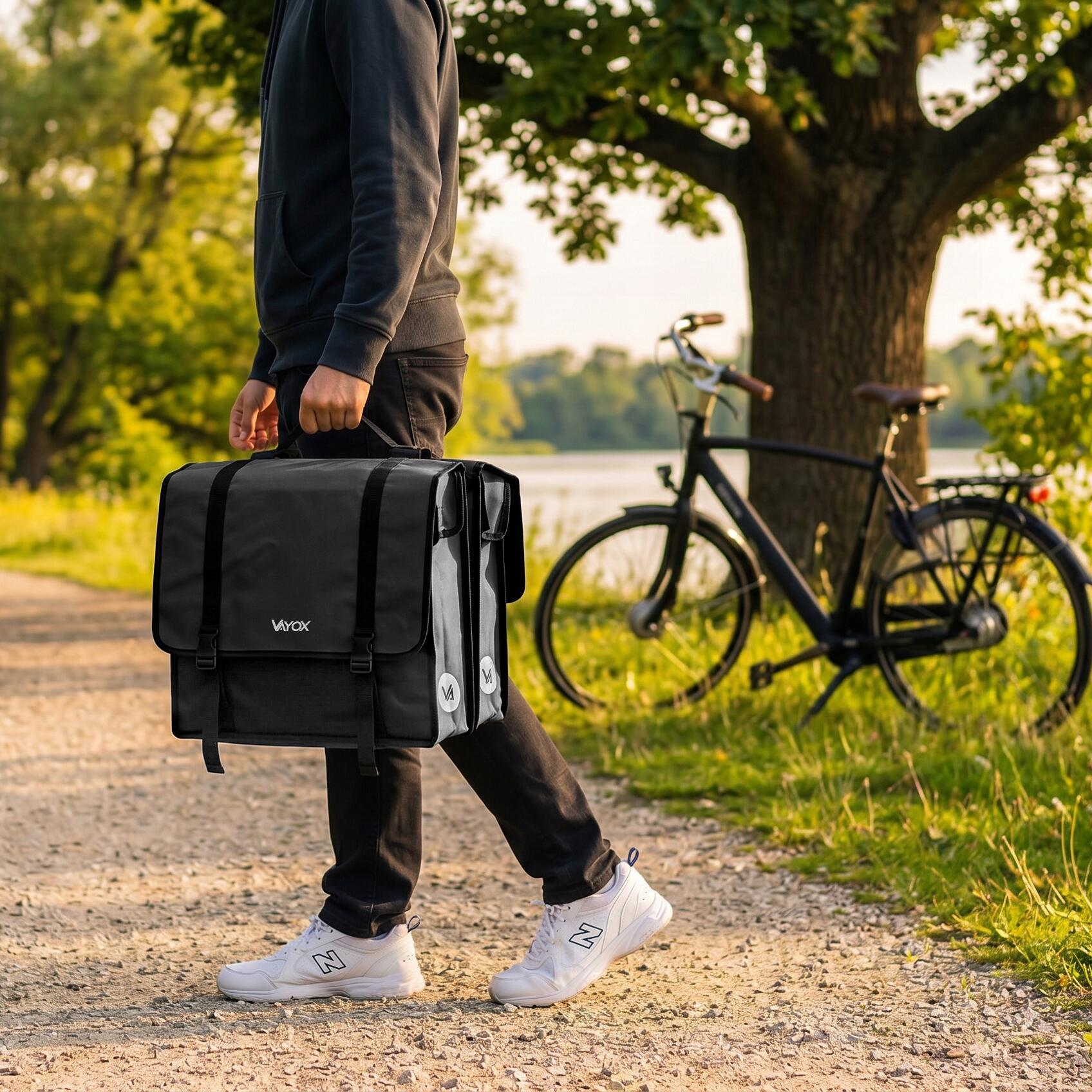 Alforge de bicicleta para porta-bagagens VAYOX VA0446 duplo impermeável 2x20L 6/8