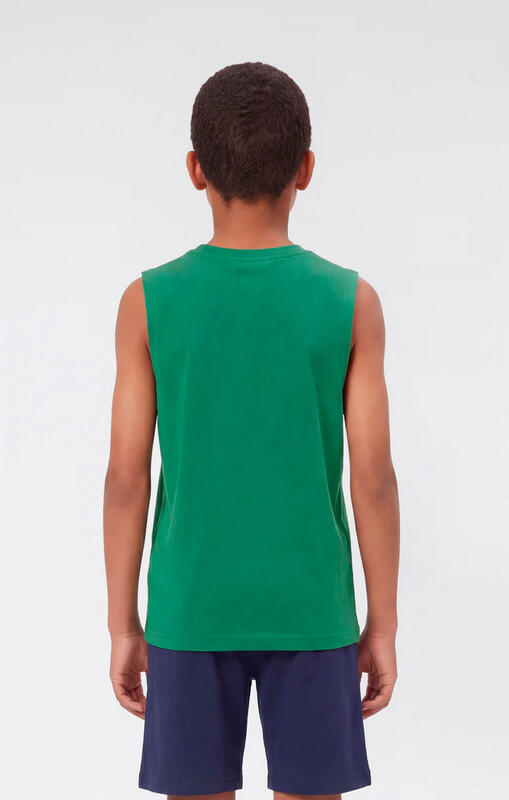 Champion Script Shop - Maglietta senza Maniche da Ragazzo,Verde 10A 2/2