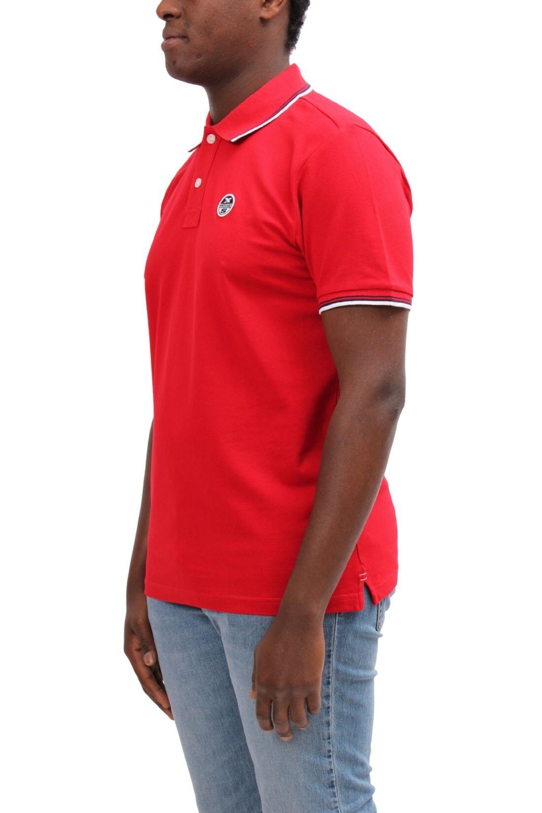 Herren - Sportswear - Polo - kurze Ärmel, regular Fit, Kontrastbesatz - rot 4/4